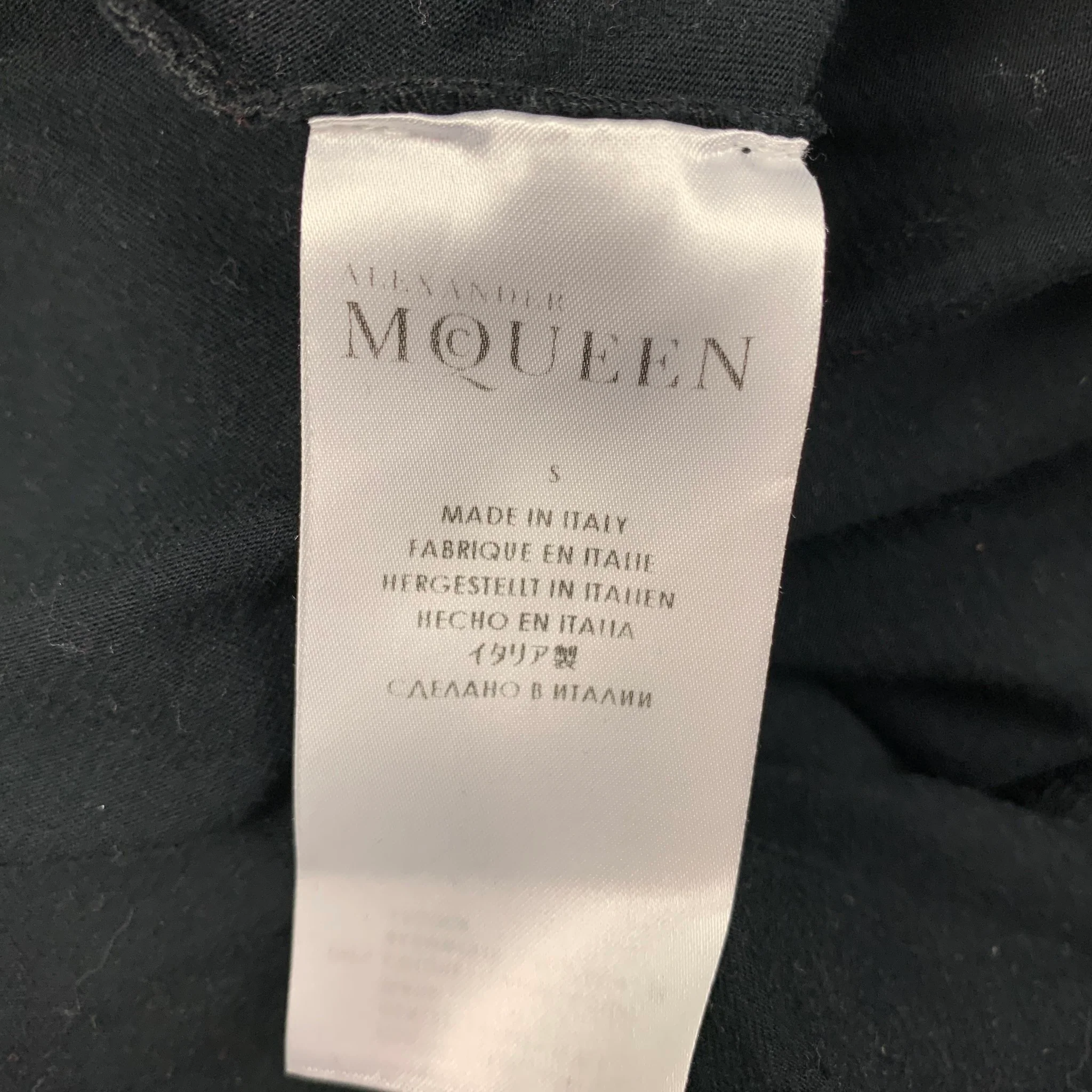 ALEXANDER MCQUEEN Size S Black Gold Skull Cotton Crew-Neck T-shirt - Image 4