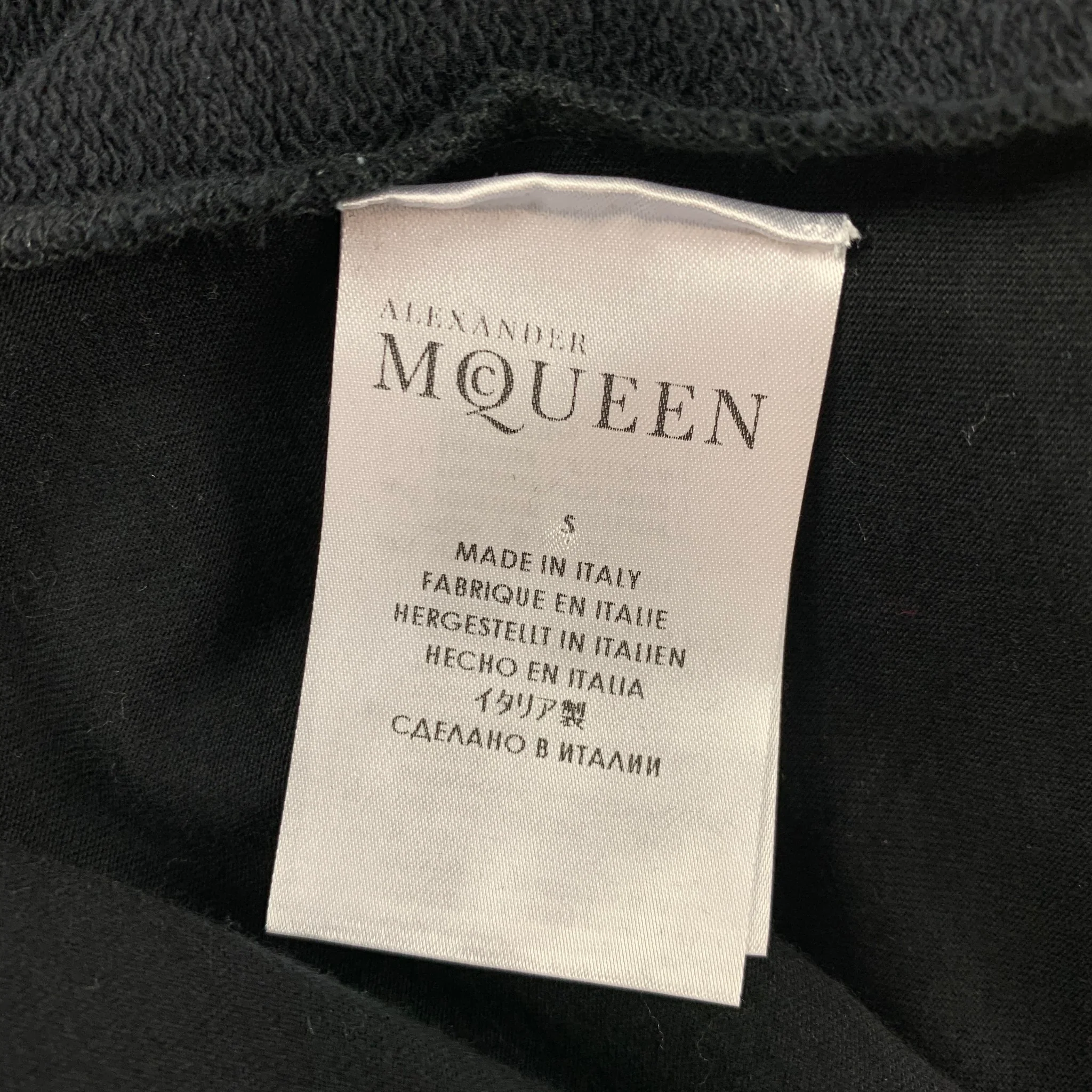 ALEXANDER MCQUEEN Size S Black Silver Plaid Silk Polyester Crew-Neck Pullover - Image 4
