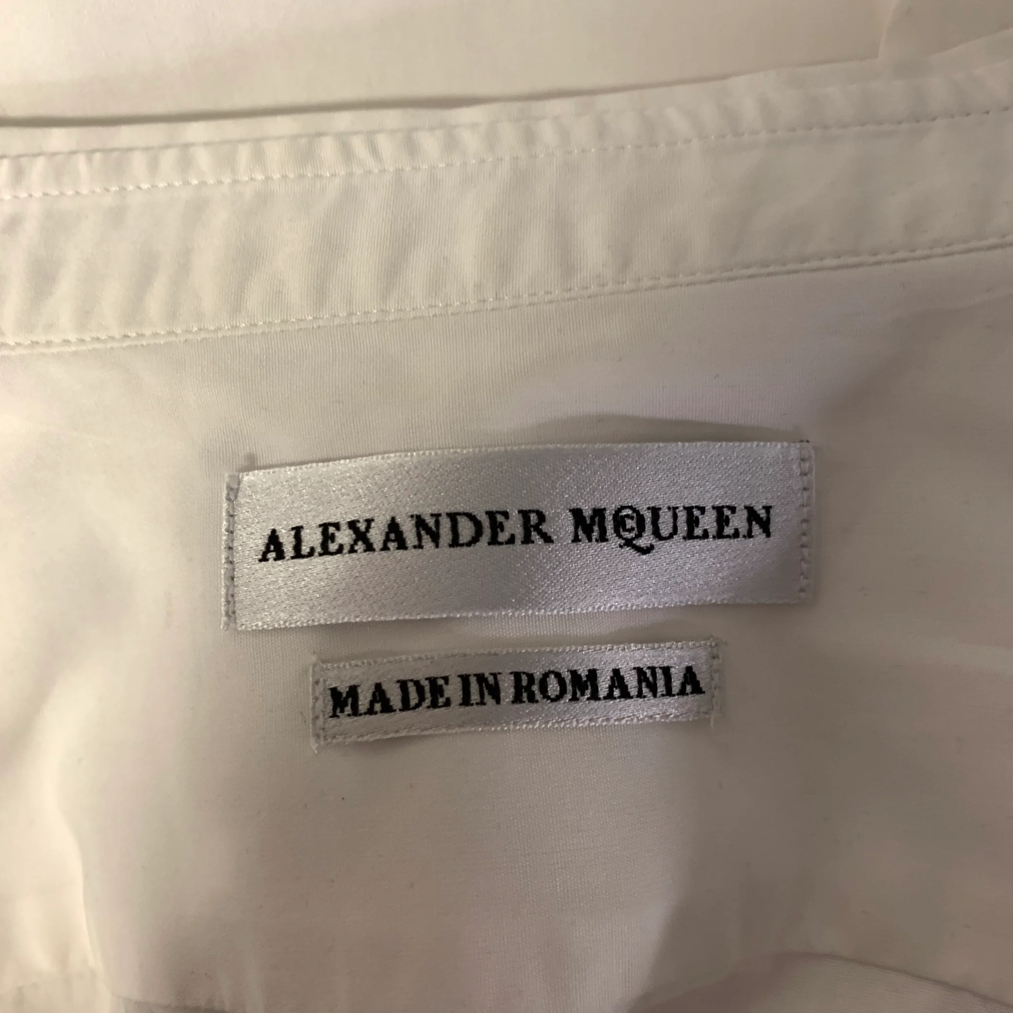 ALEXANDER MCQUEEN Size S White Skull Embroidery Cotton Short Sleeve Shirt - Image 5