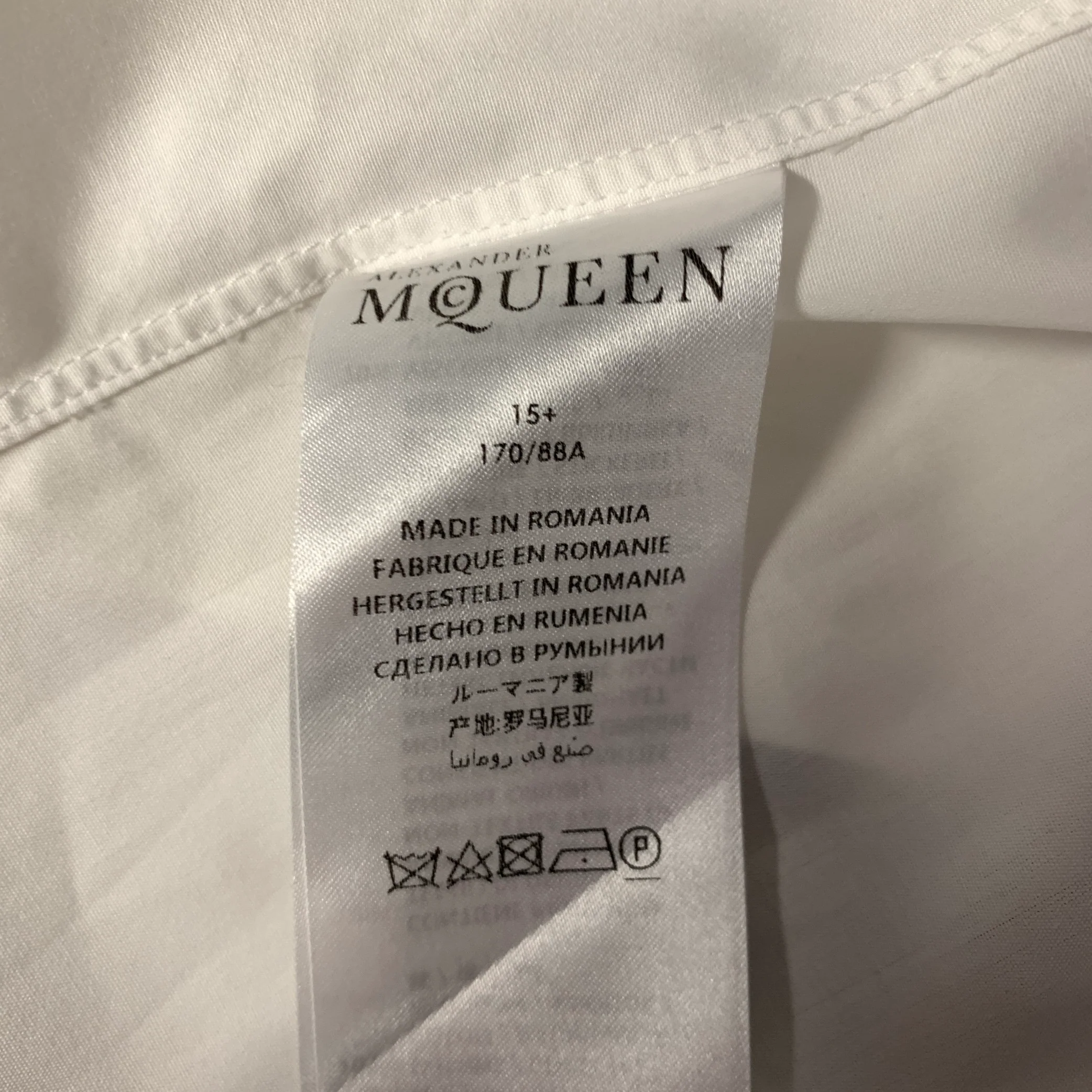 ALEXANDER MCQUEEN Size S White Skull Embroidery Cotton Short Sleeve Shirt - Image 6