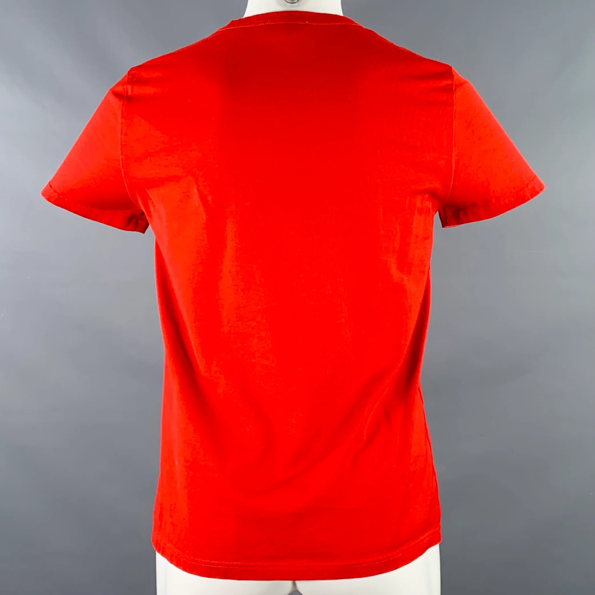 ALEXANDER MCQUEEN Size XS Red Grey Skull Crew Neck T-shirt - Image 4
