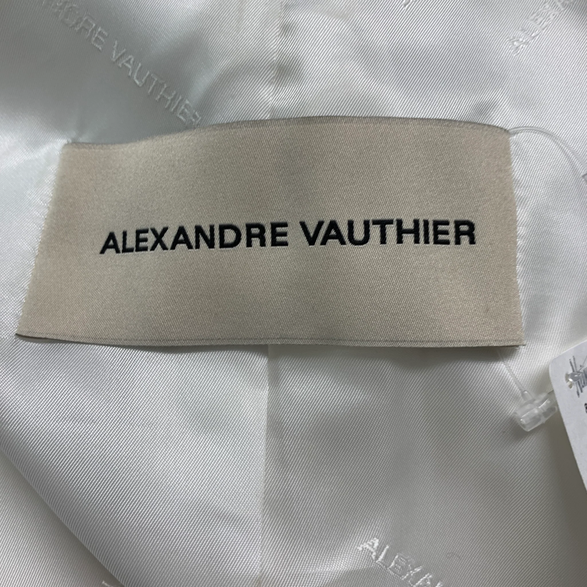 ALEXANDER VAUTHIER Size 10 White Off White Blazer - Image 4