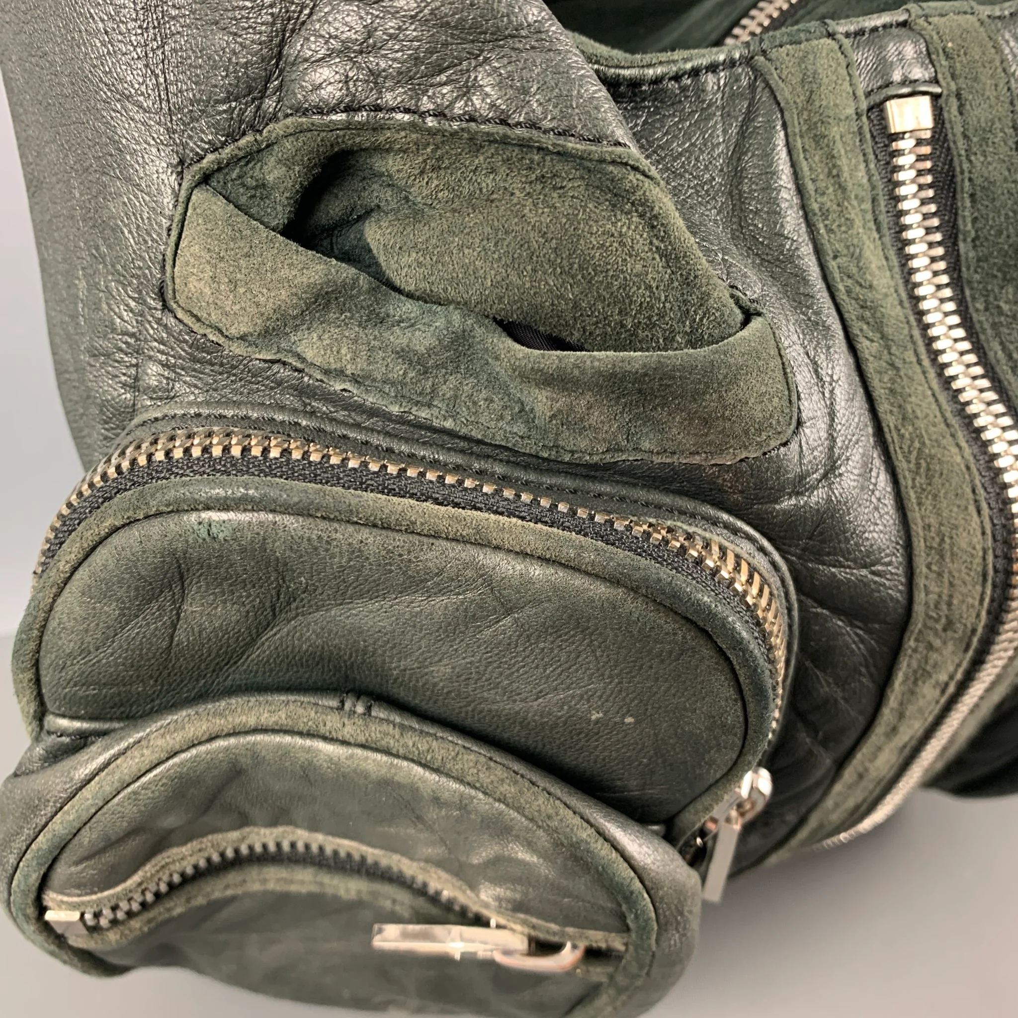 ALEXANDER WANG Green Leather Hobo Handbag - Image 6