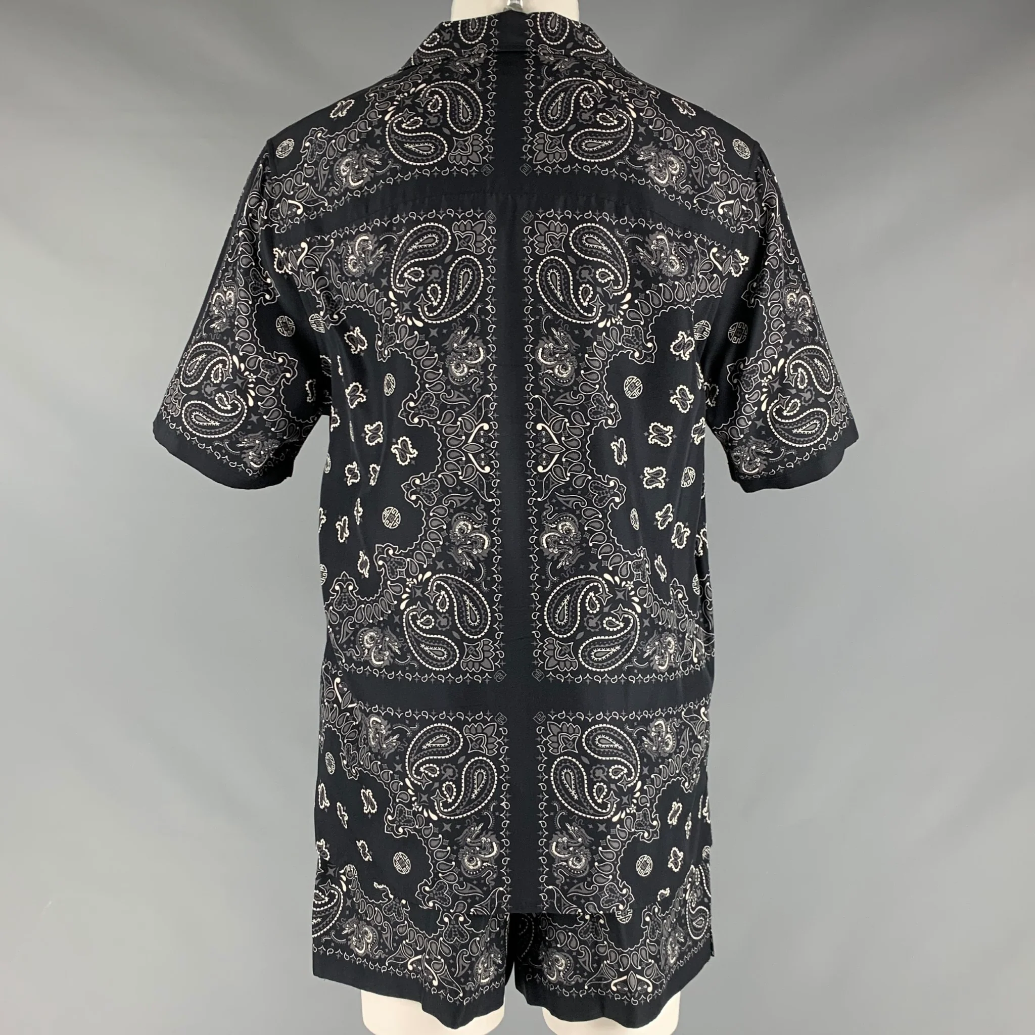 ALEXANDER WANG Size M Black Bandana Silk Camp Set - Image 4