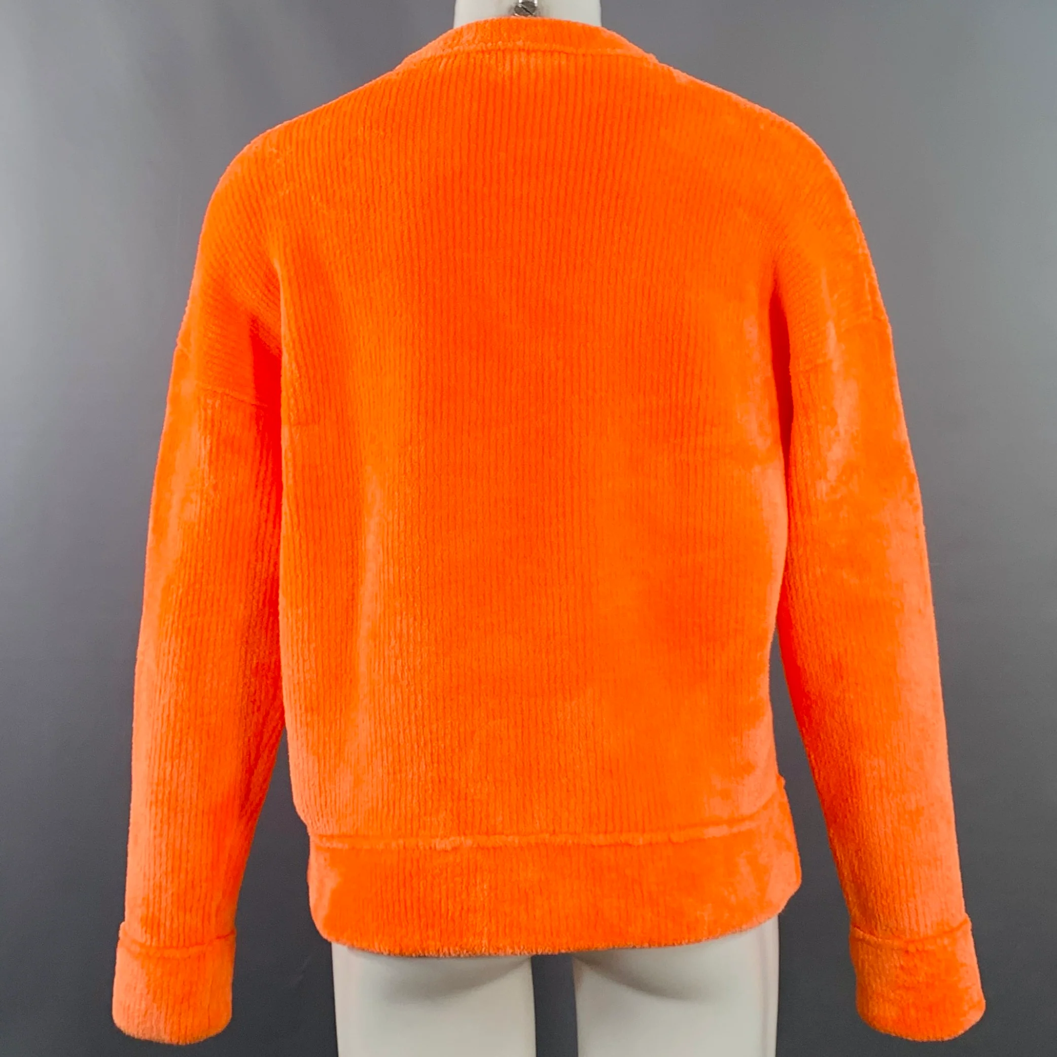 ALEXANDER WANG Size S Orange Ribbed Polyester Blend Oversized Crew Neck Sweater - Image 4