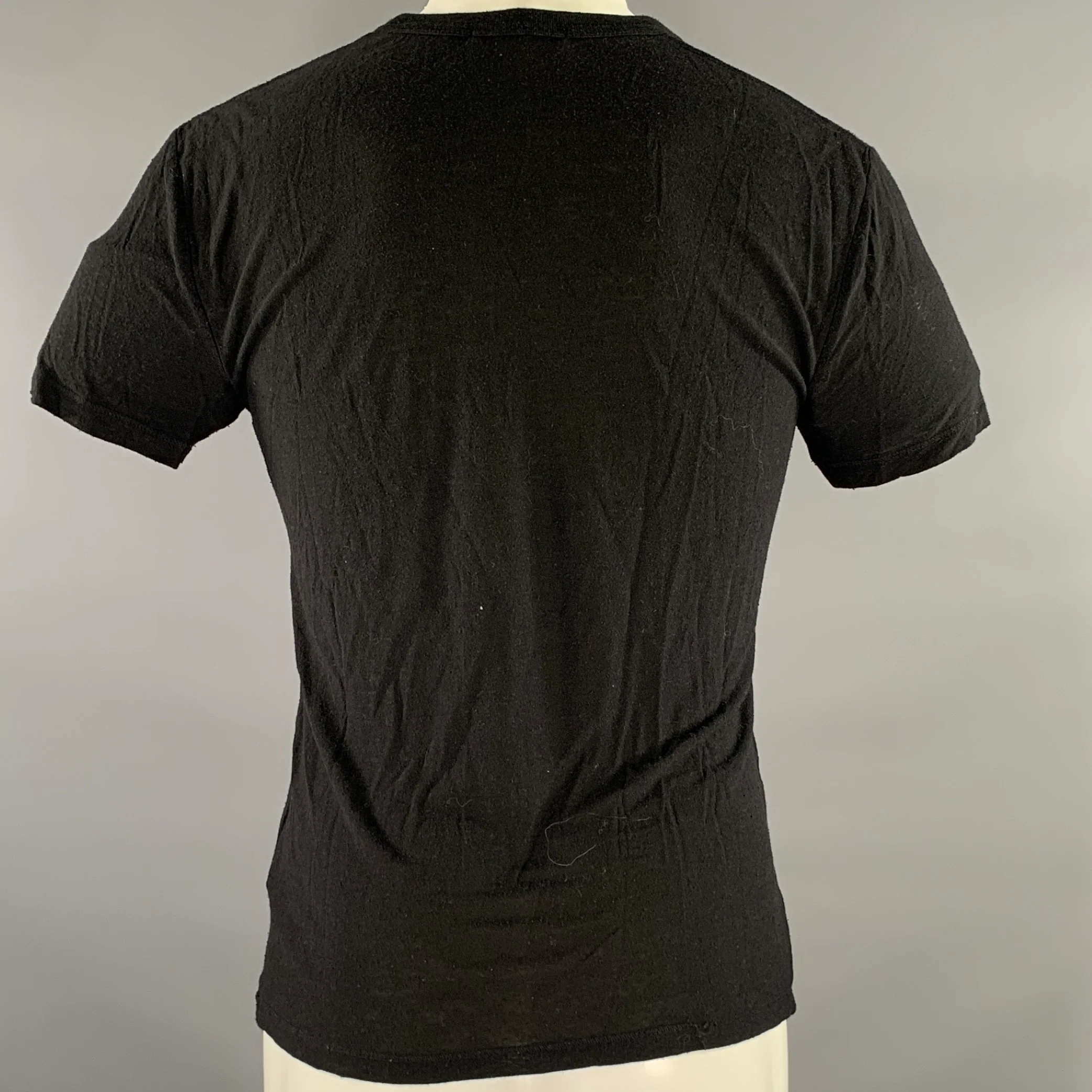 ALEXANDER WANG Size XS Black Textured Silk Rayon See Through T-shirt - Image 3