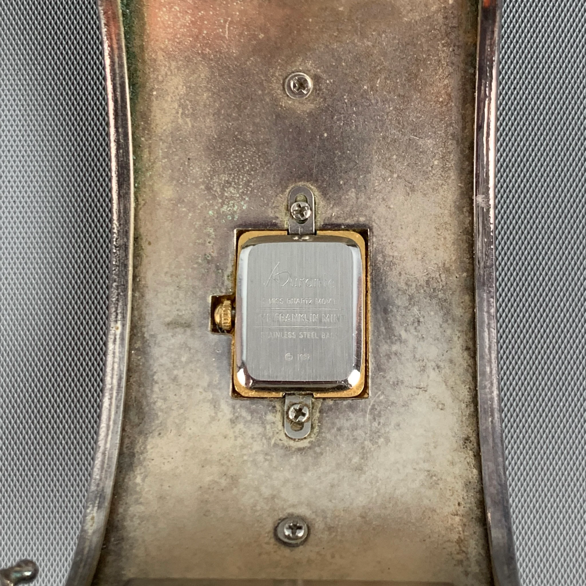 ALFRED DURANTE Silver Gold Metal Art Deco Watch Bracelet - Image 5