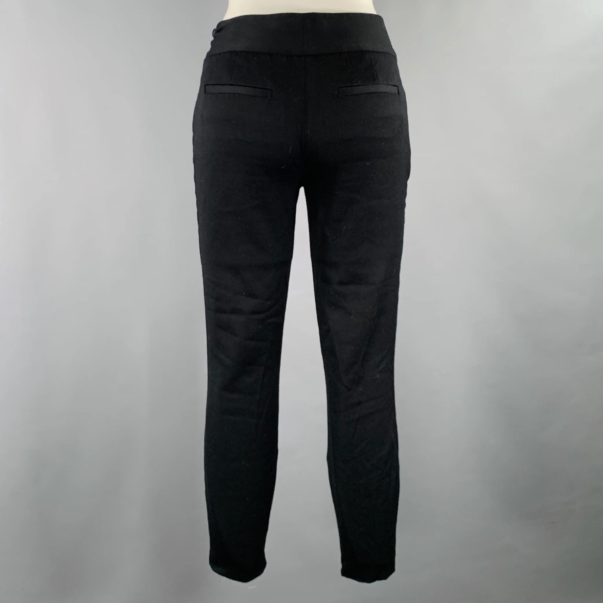 ALICE + OLIVIA Size 0 Black Wool Blend Flat Front Casual Pants - Image 2