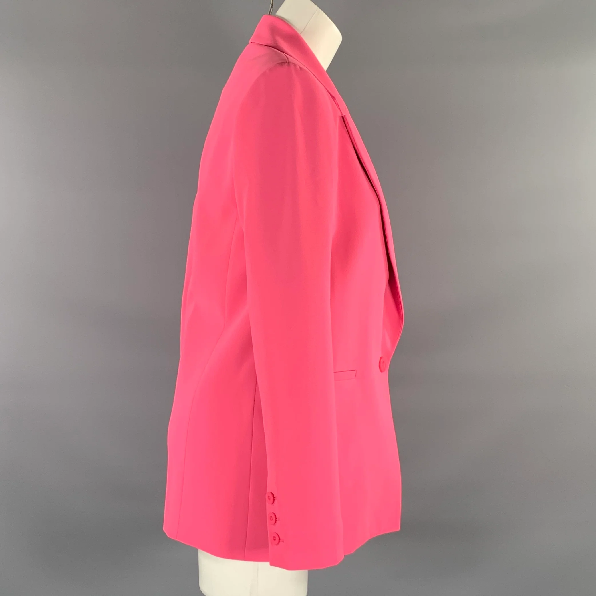 ALICE + OLIVIA Size 4 Pink Polyester Peak Lapel Jacket - Image 2