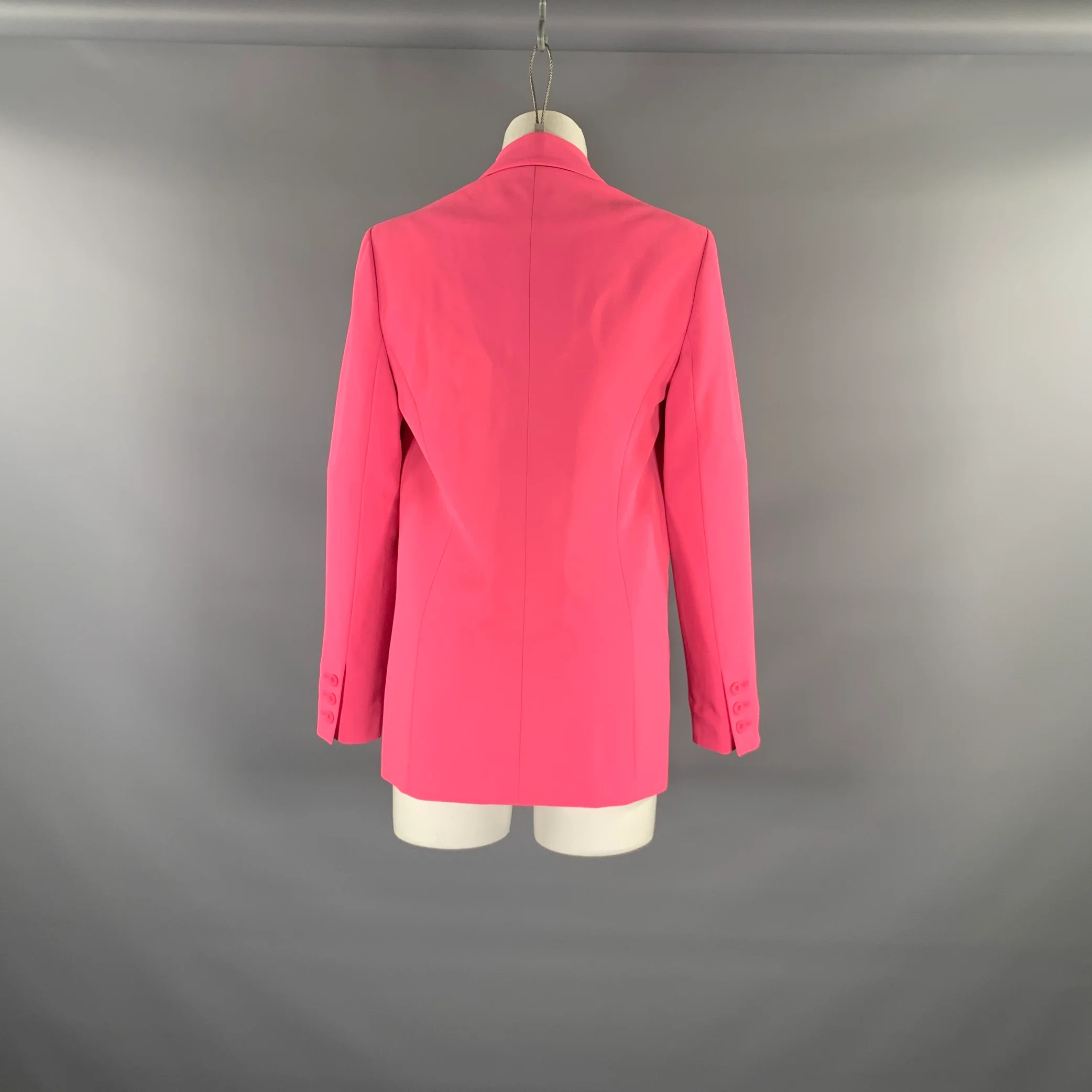 ALICE + OLIVIA Size 4 Pink Polyester Peak Lapel Jacket - Image 3
