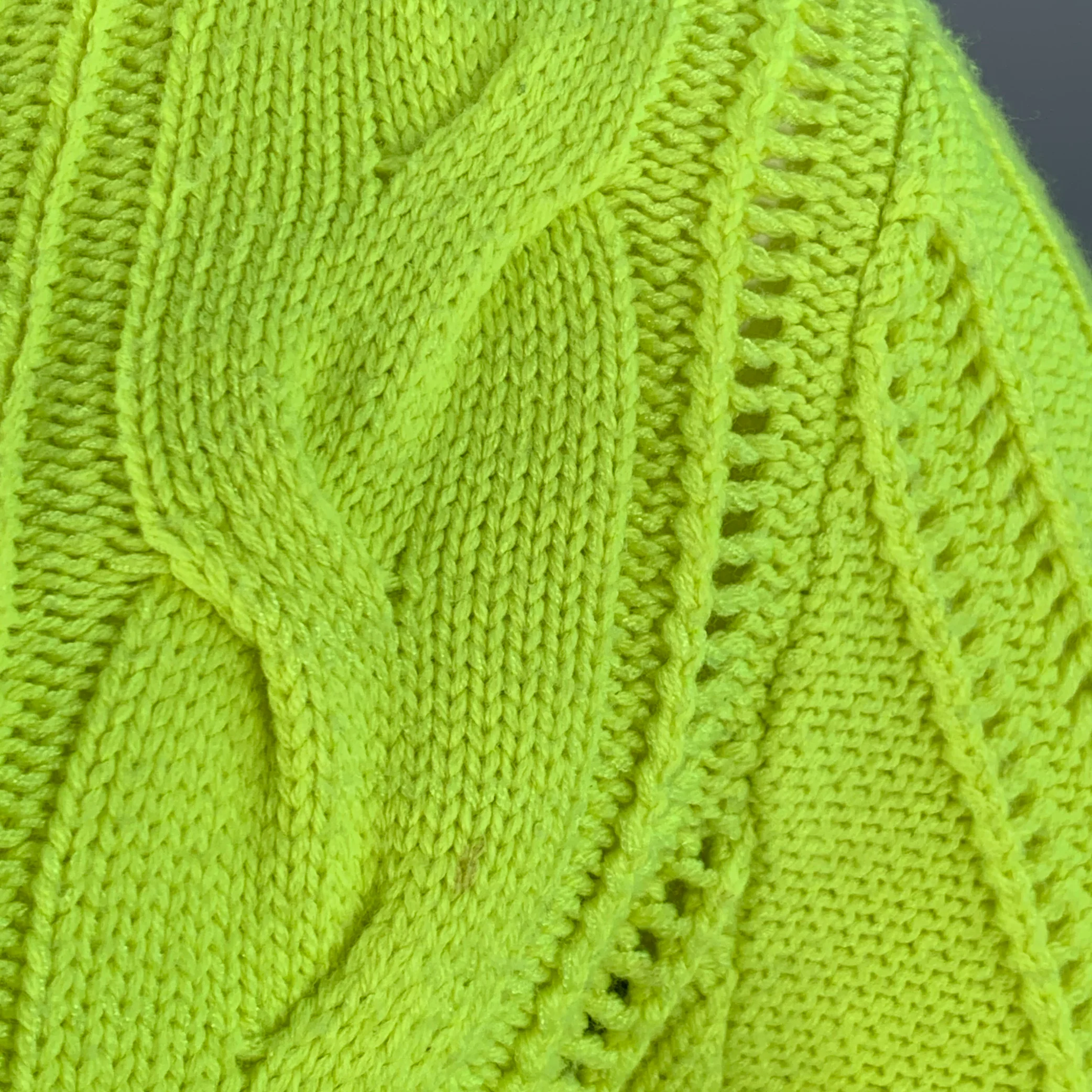 ALICE + OLIVIA Size L Yellow Neon Wool Blend Cable Knit Turtleneck Sweater - Image 10