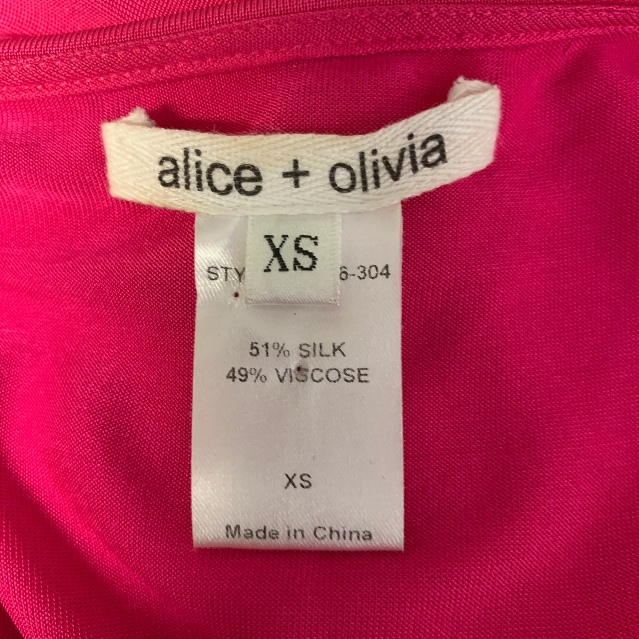 ALICE + OLIVIA Size XS Pink Viscose Silk Sleeveless Dress - Image 4