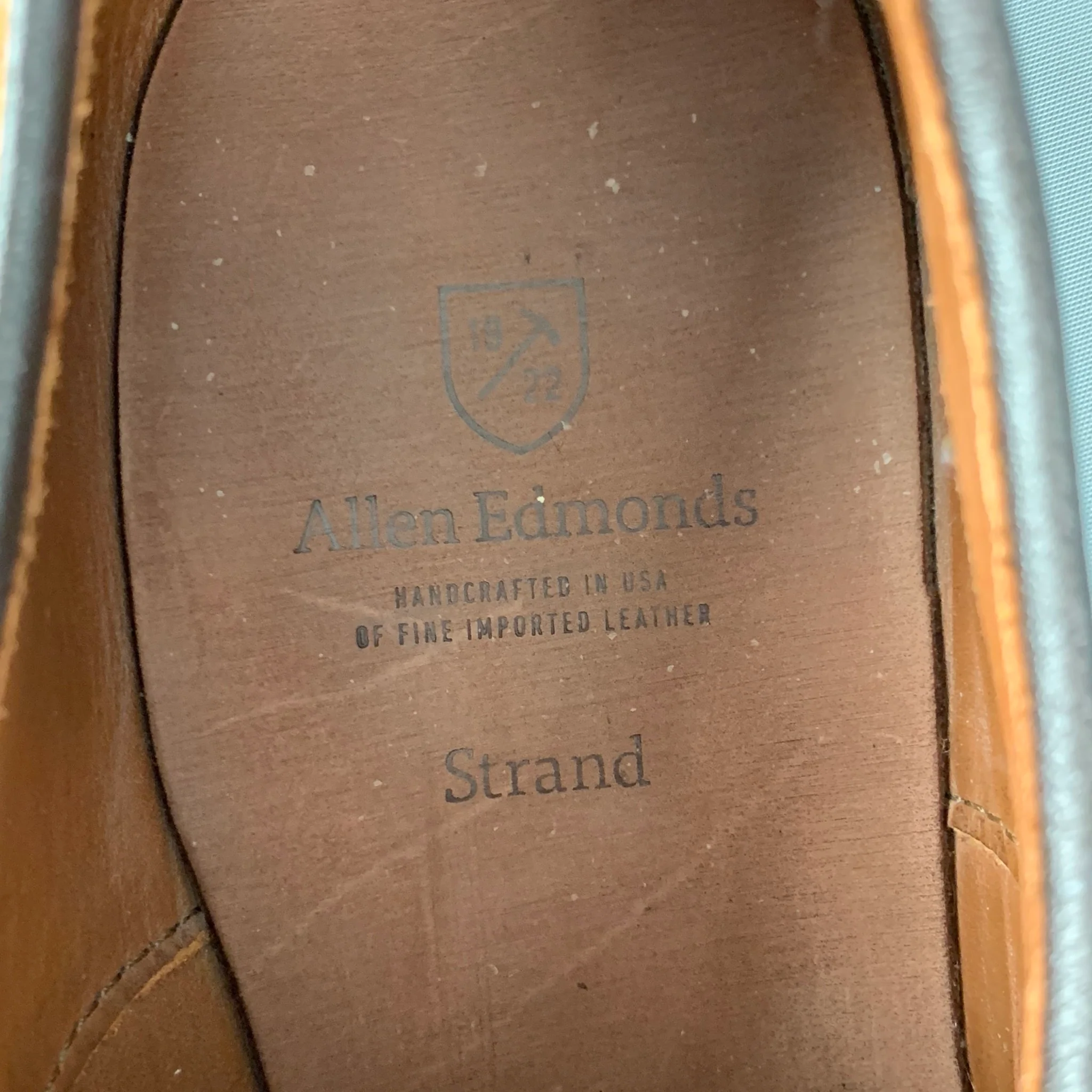 ALLEN EDMONDS Size 10.5 Brown Tan Perforated Leather Cap Toe Lace Up Shoes - Image 7