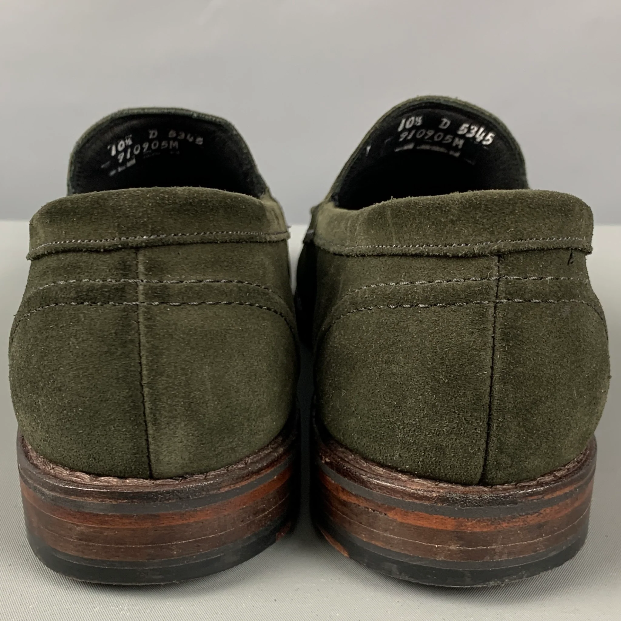 ALLEN EDMONDS Size 10.5 Green Penny Loafers - Image 3
