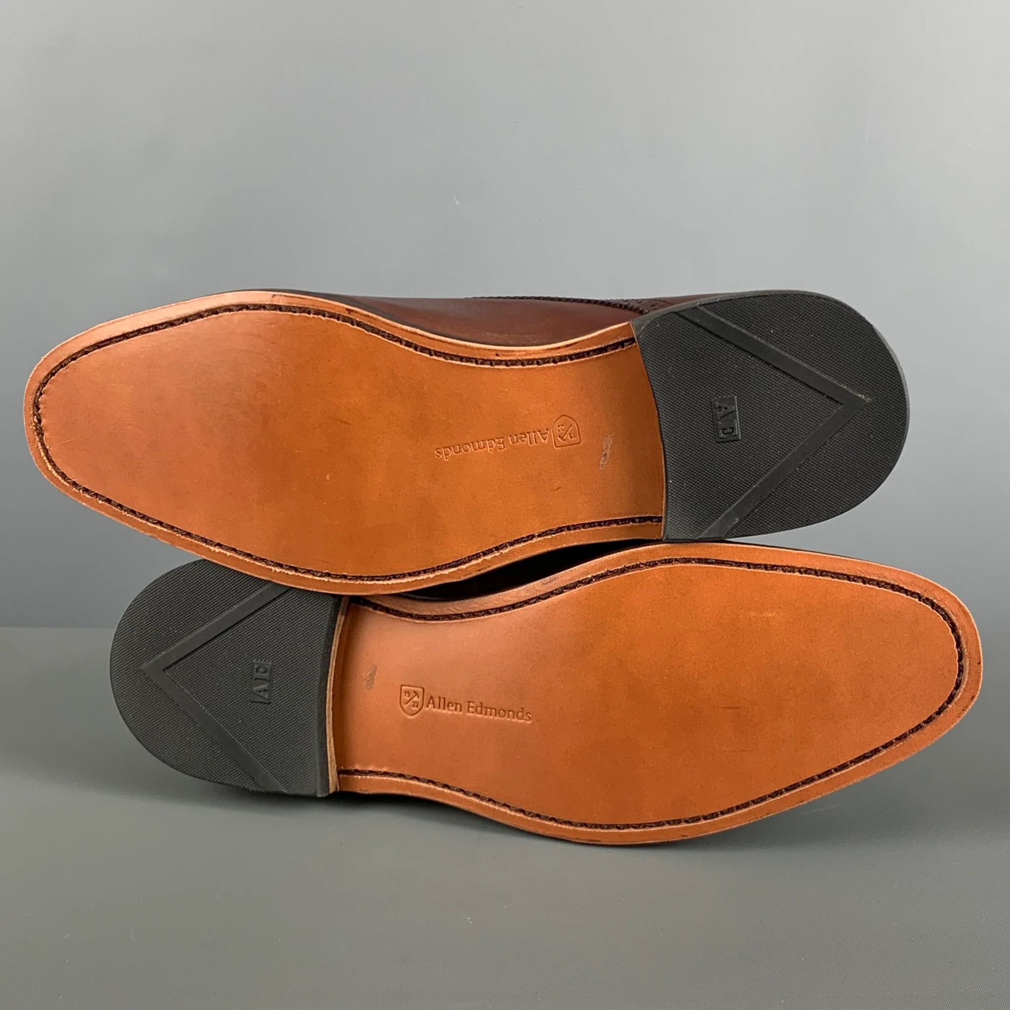 ALLEN EDMONDS Size 10 Brown Perforated Leather Double Monk Strap Lace Up Shoes - Image 6