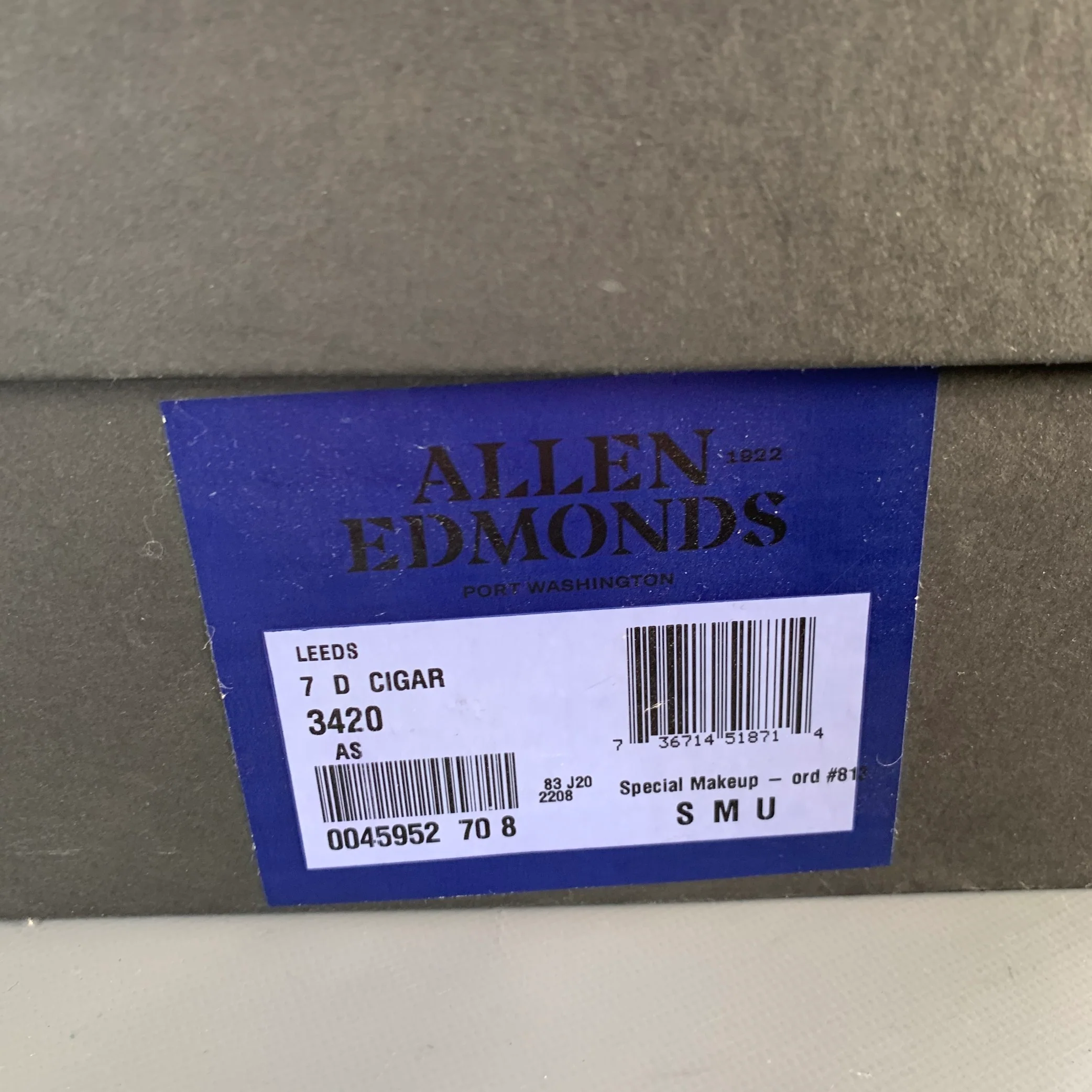 ALLEN EDMONDS Size 7 Leeds Brown Cigar Leather Derby Lace-Up Shoes - Image 10