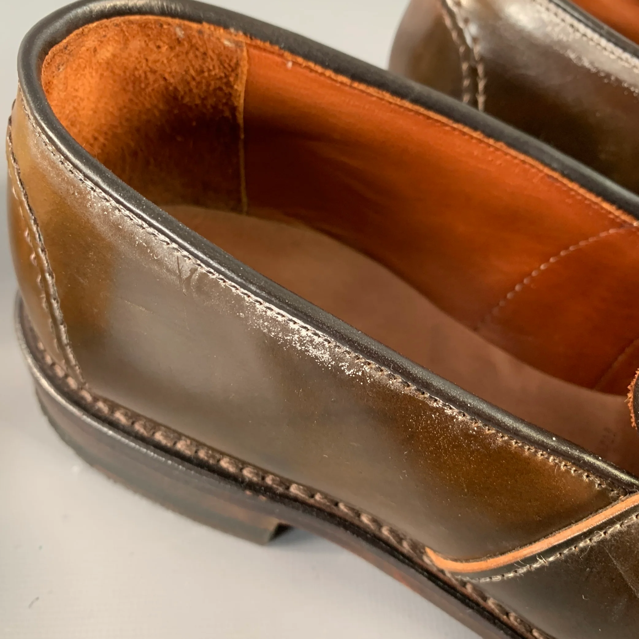 ALLEN EDMONDS Size 7 Randolph Brown Leather Penny Loafers - Image 10