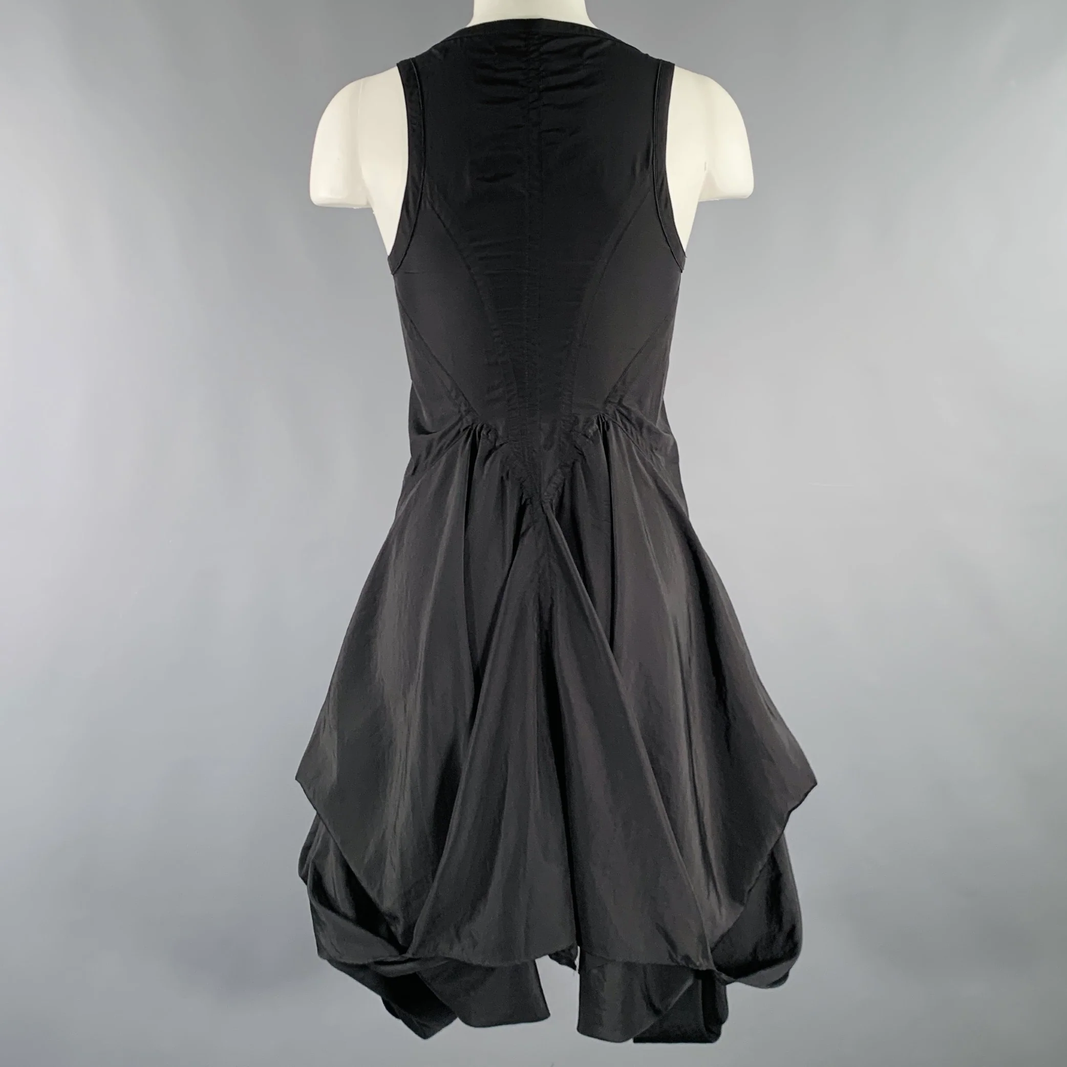 ALLSAINTS Size 4 Black Polyester Blend Asymmetrical Dress - Image 4