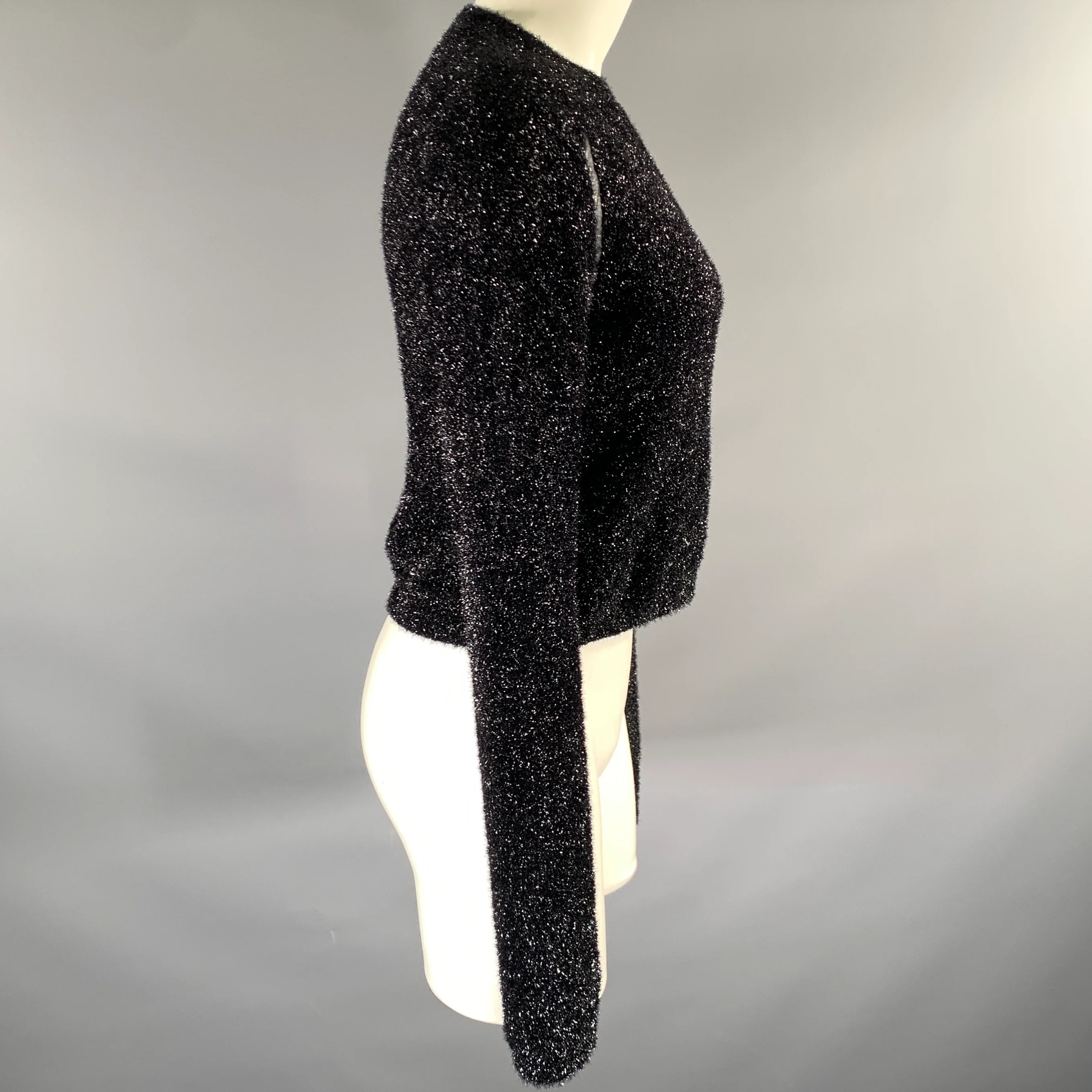 ALLSAINTS Size M Black Polymaide Textured Pullover - Image 3