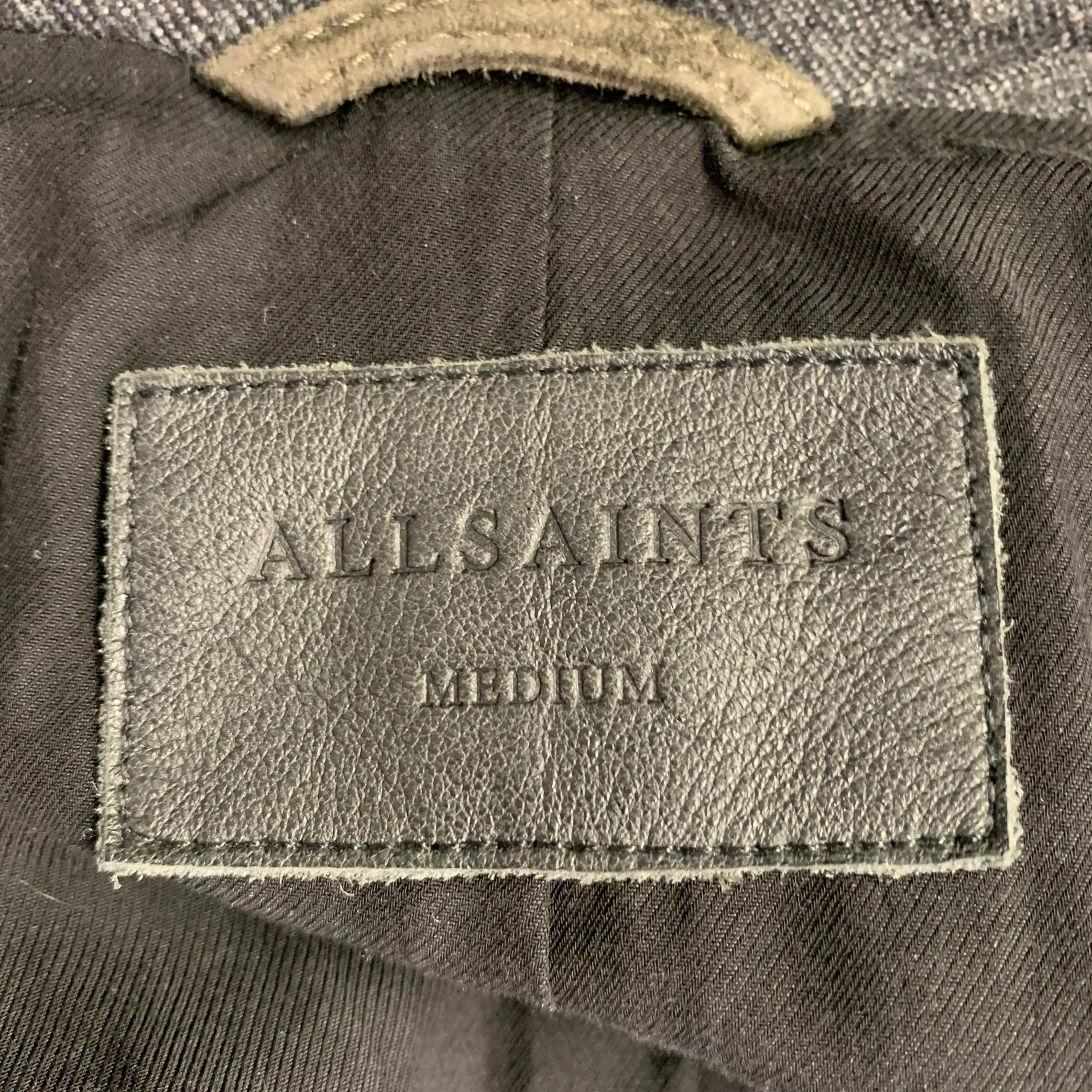 ALLSAINTS Size M Brown Grey Cotton Blend Double Layer Jacket - Image 5