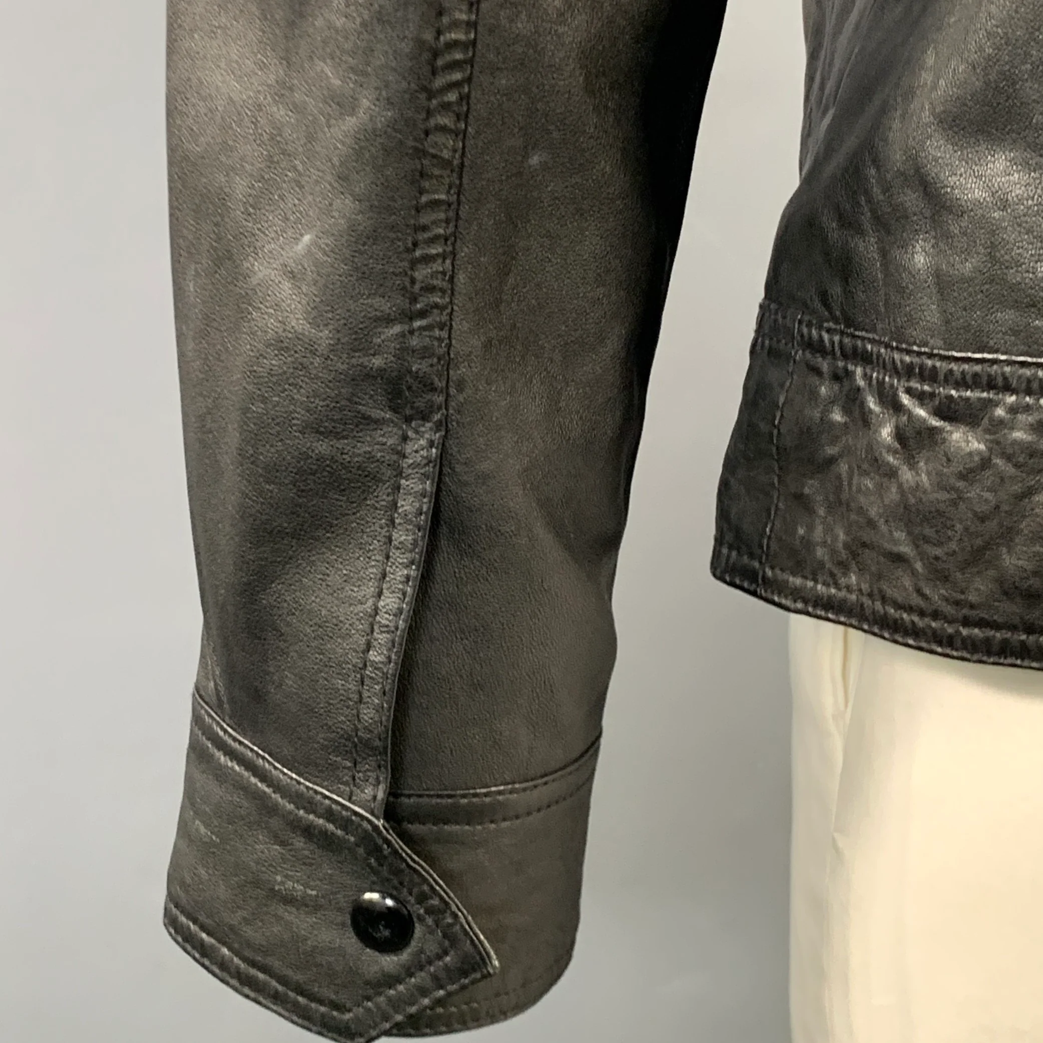 ALLSAINTS Size XL Colt Black Sheepskin Leather Bomber Jacket - Image 4