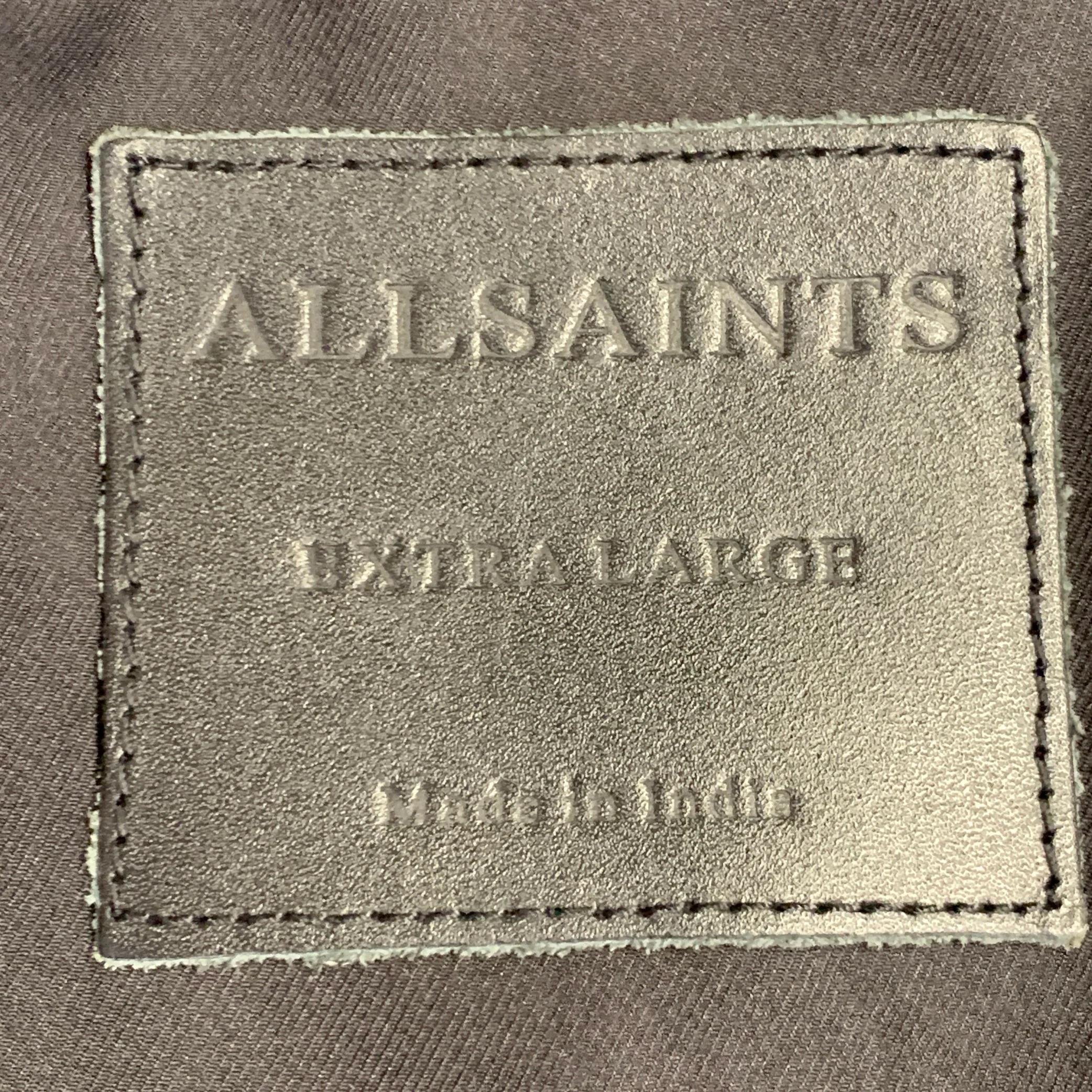 ALLSAINTS Size XL Colt Black Sheepskin Leather Bomber Jacket - Image 5