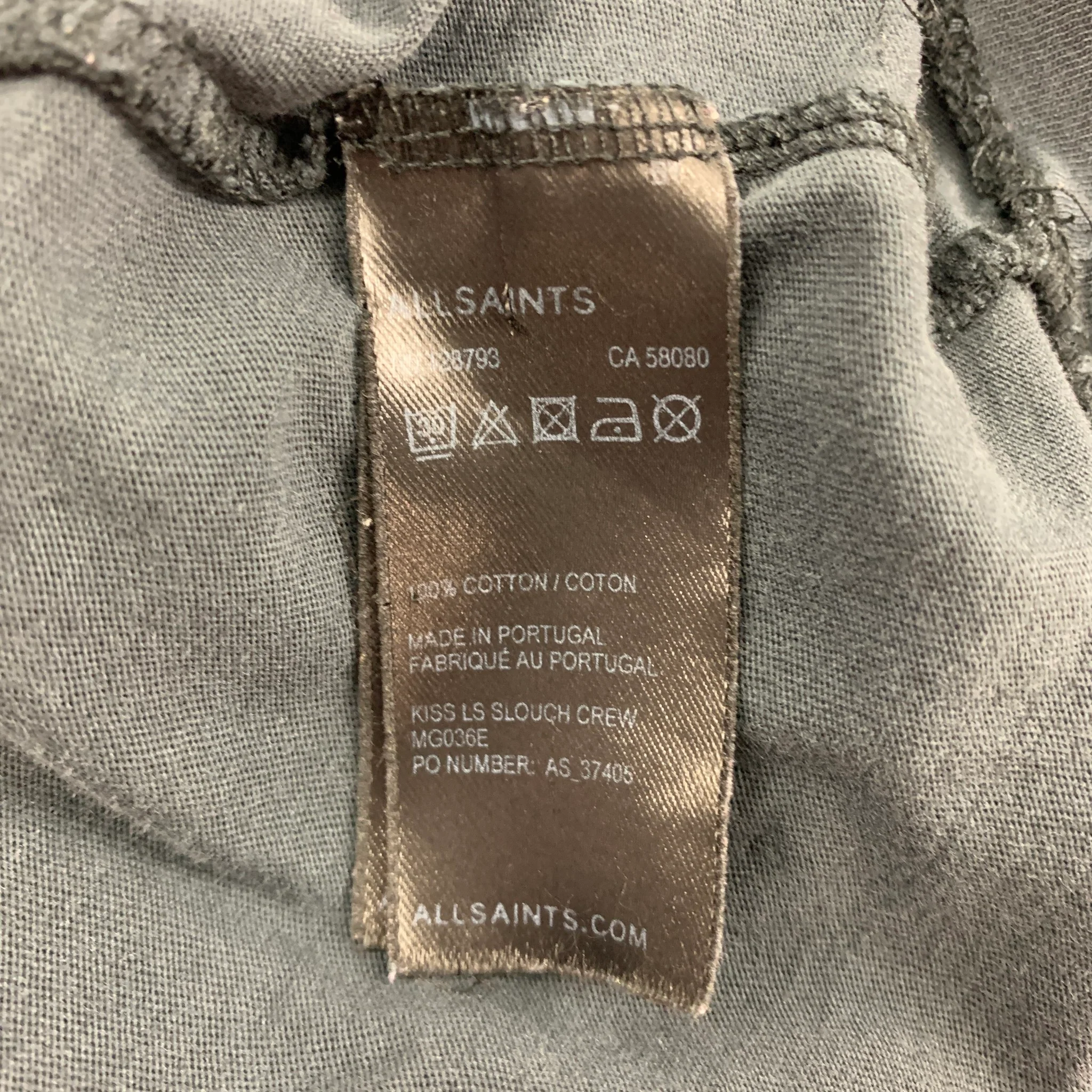 ALLSAINTS Size XXL Gray Black Graphic Cotton Scoop Neck T-shirt - Image 4