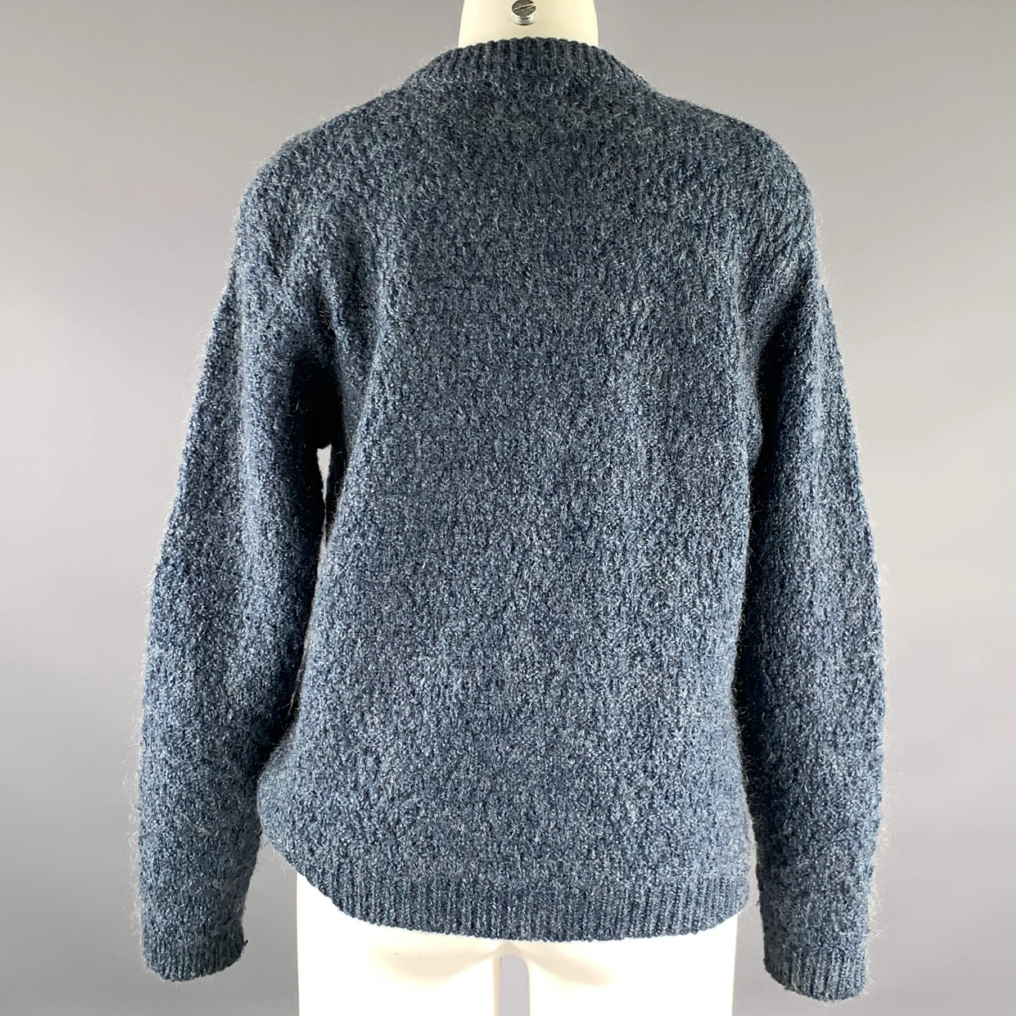 ALPS Size M Blue Light Blue Mohair Blend Cardigan - Image 4