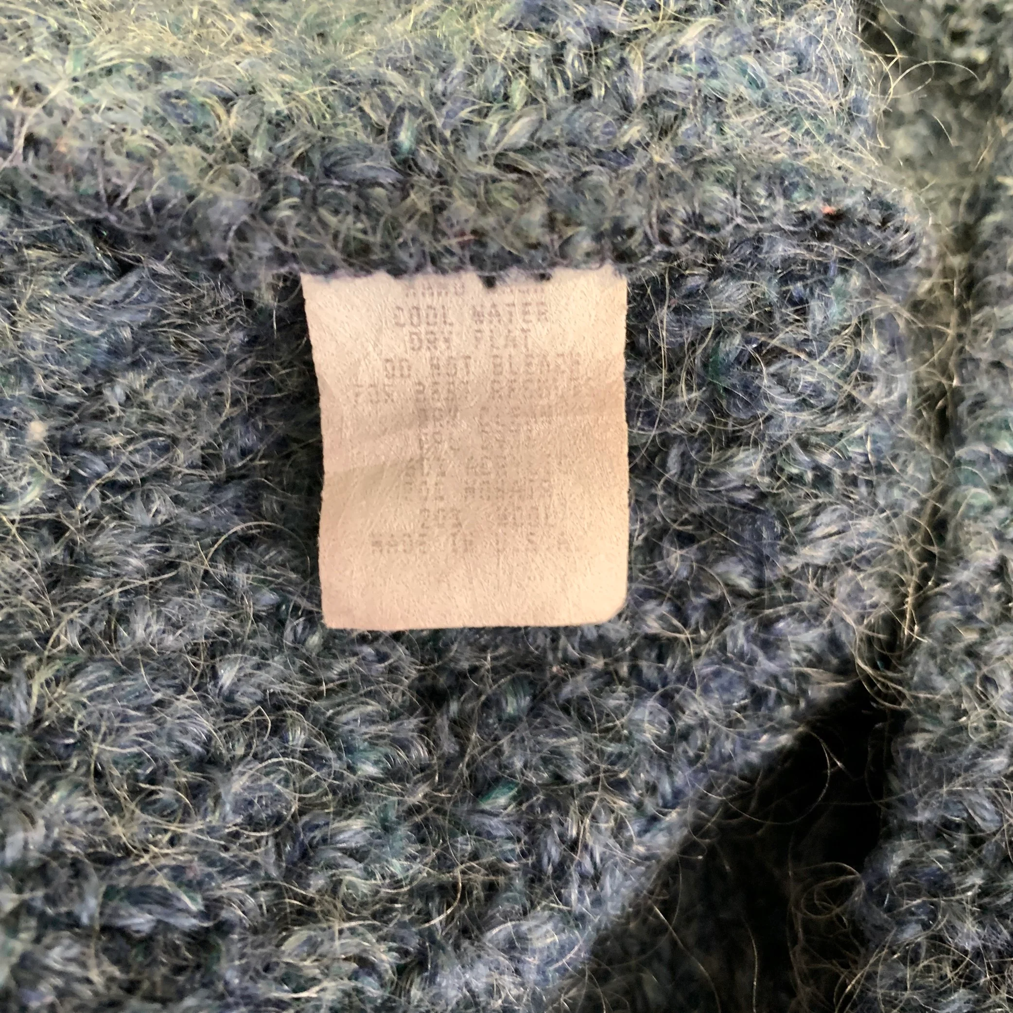 ALPS Size M Blue Light Blue Mohair Blend Cardigan - Image 6