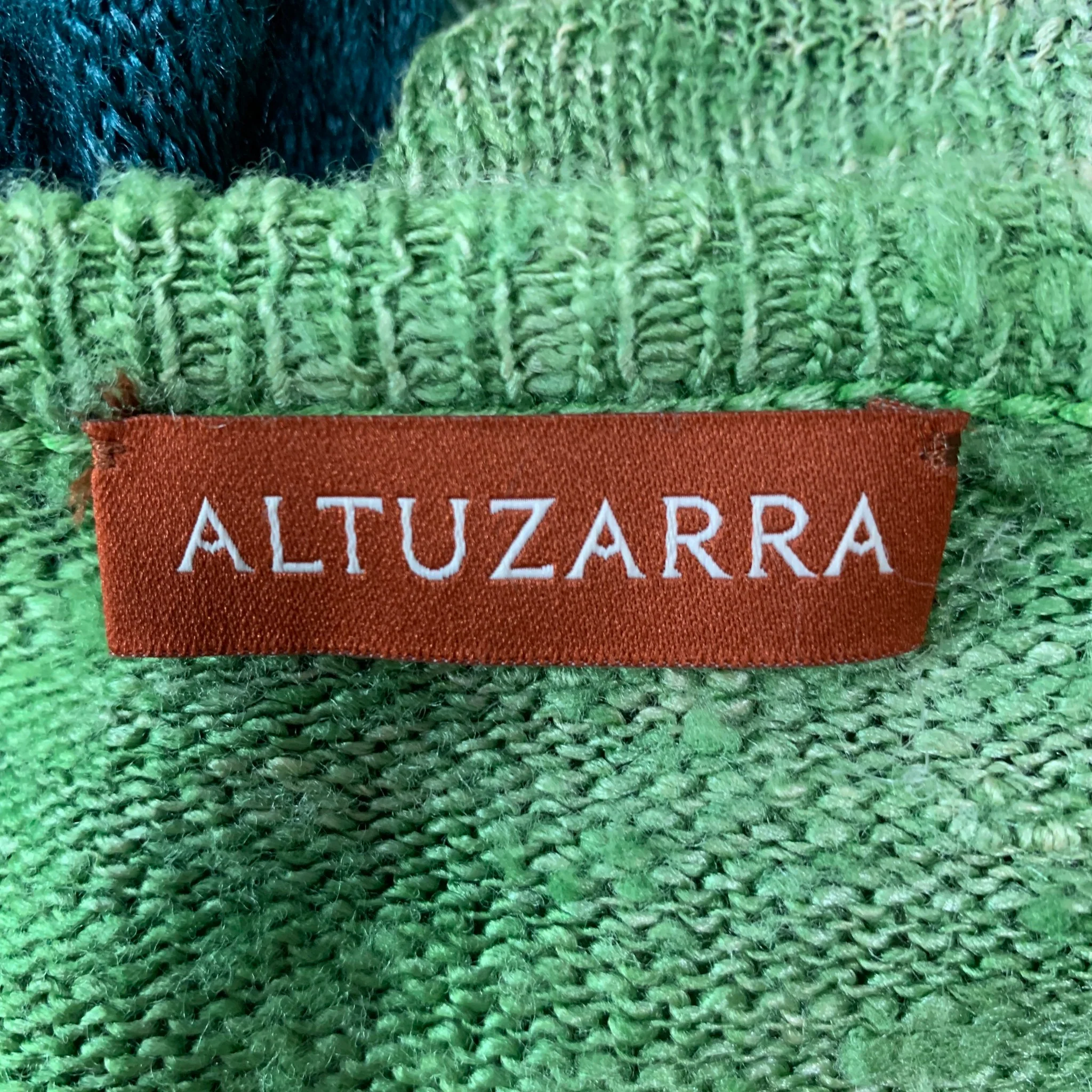 ALTUZARRA Size S Green Blue Silk Tie Dye Cropped Casual Top - Image 4