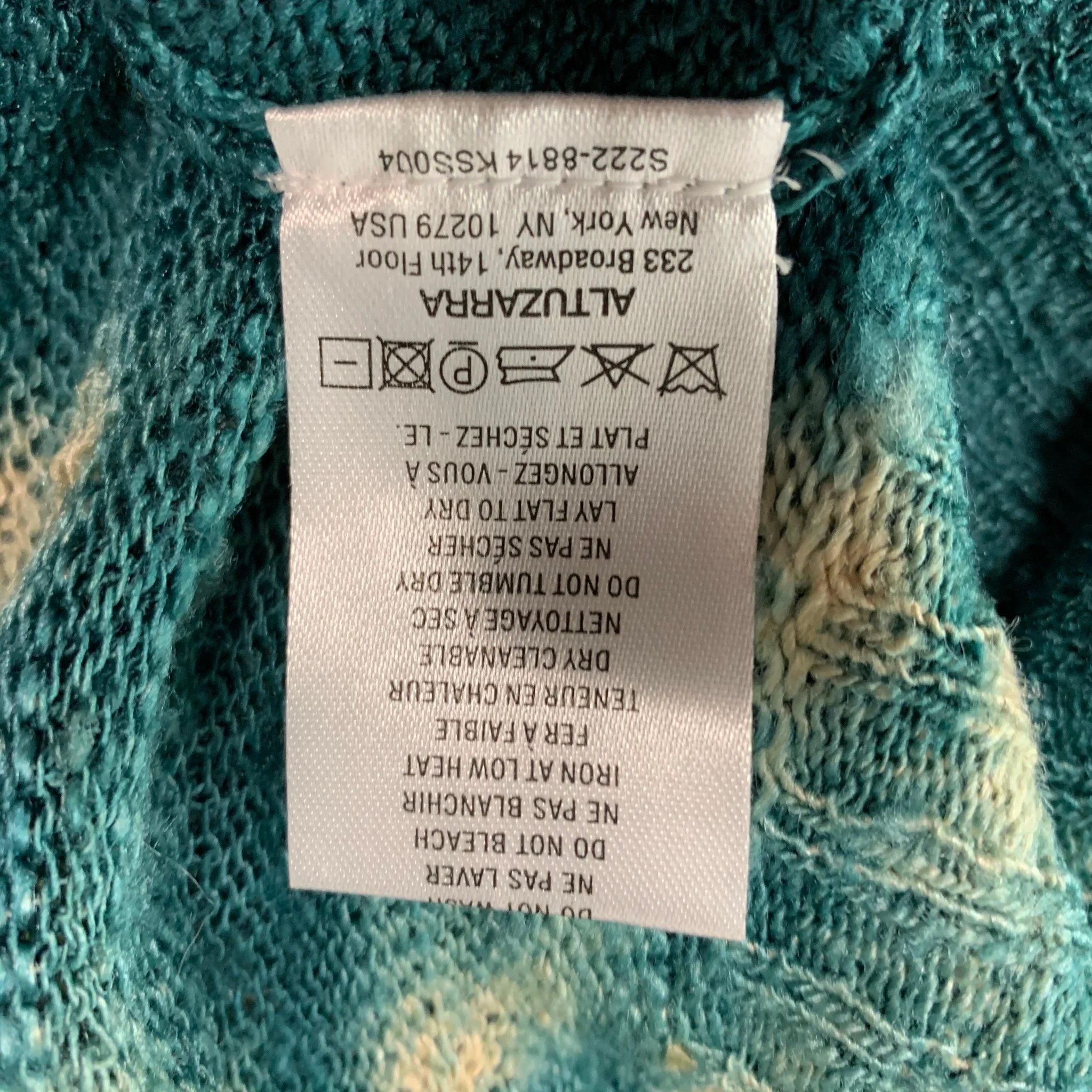 ALTUZARRA Size S Green Blue Silk Tie Dye Cropped Casual Top - Image 6