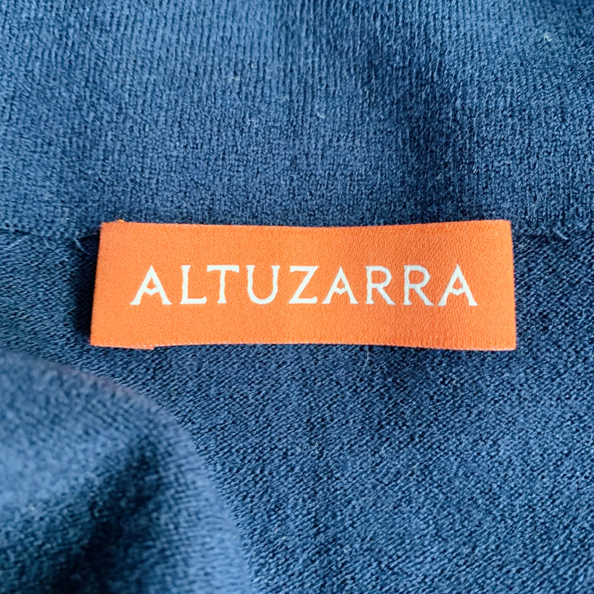 ALTUZARRA Size XL Navy Wool Blend Sleeveless Dress - Image 5