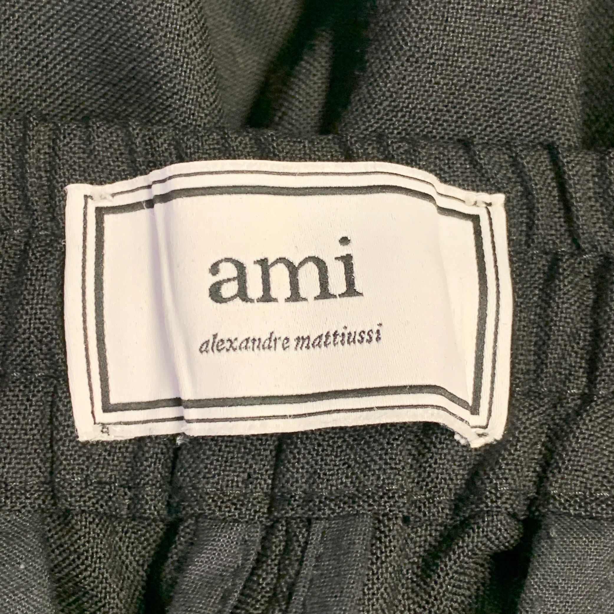 AMI by ALEXANDRE MATTIUSSI Size 28 Black Virgin Wool Pleated Drawstring Dress Pants - Image 5