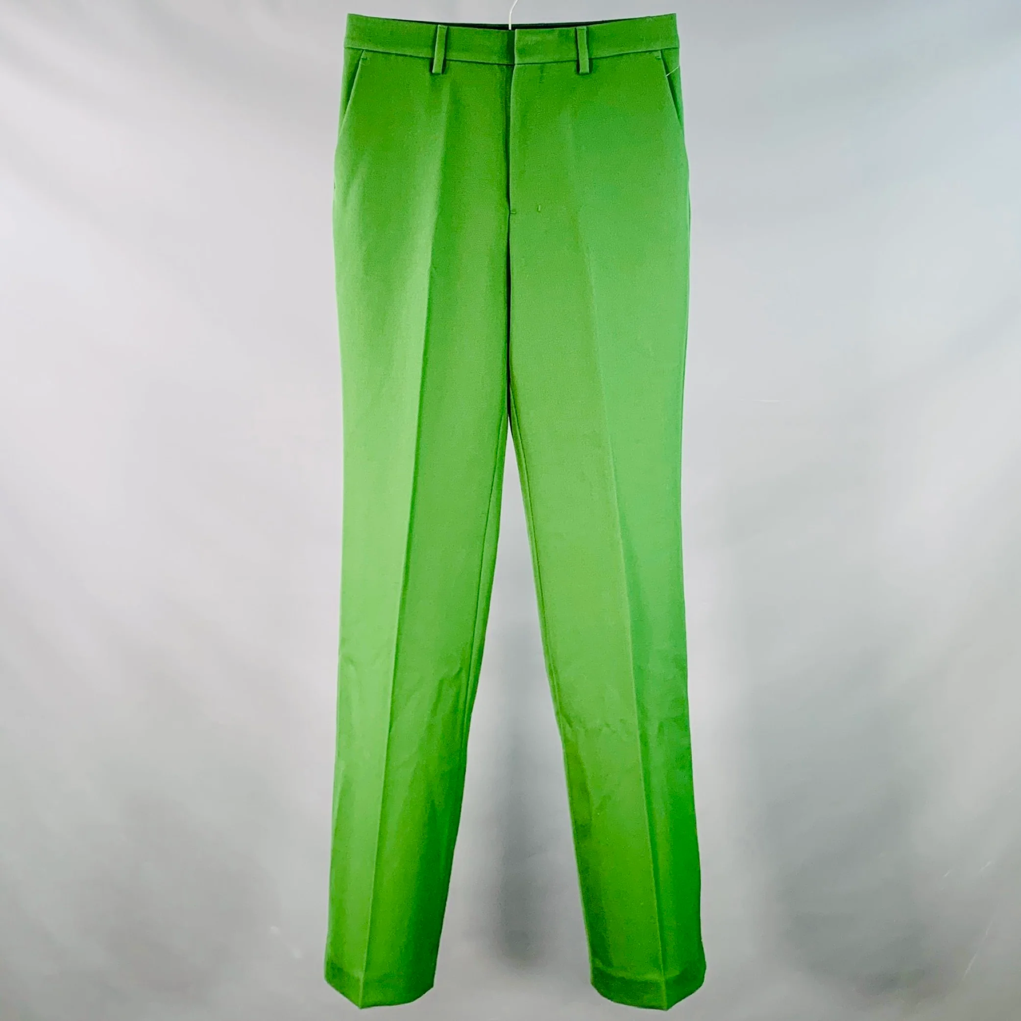 AMI by ALEXANDRE MATTIUSSI Size 28 Green Wool Twill Straight Zip Fly Dress Pants