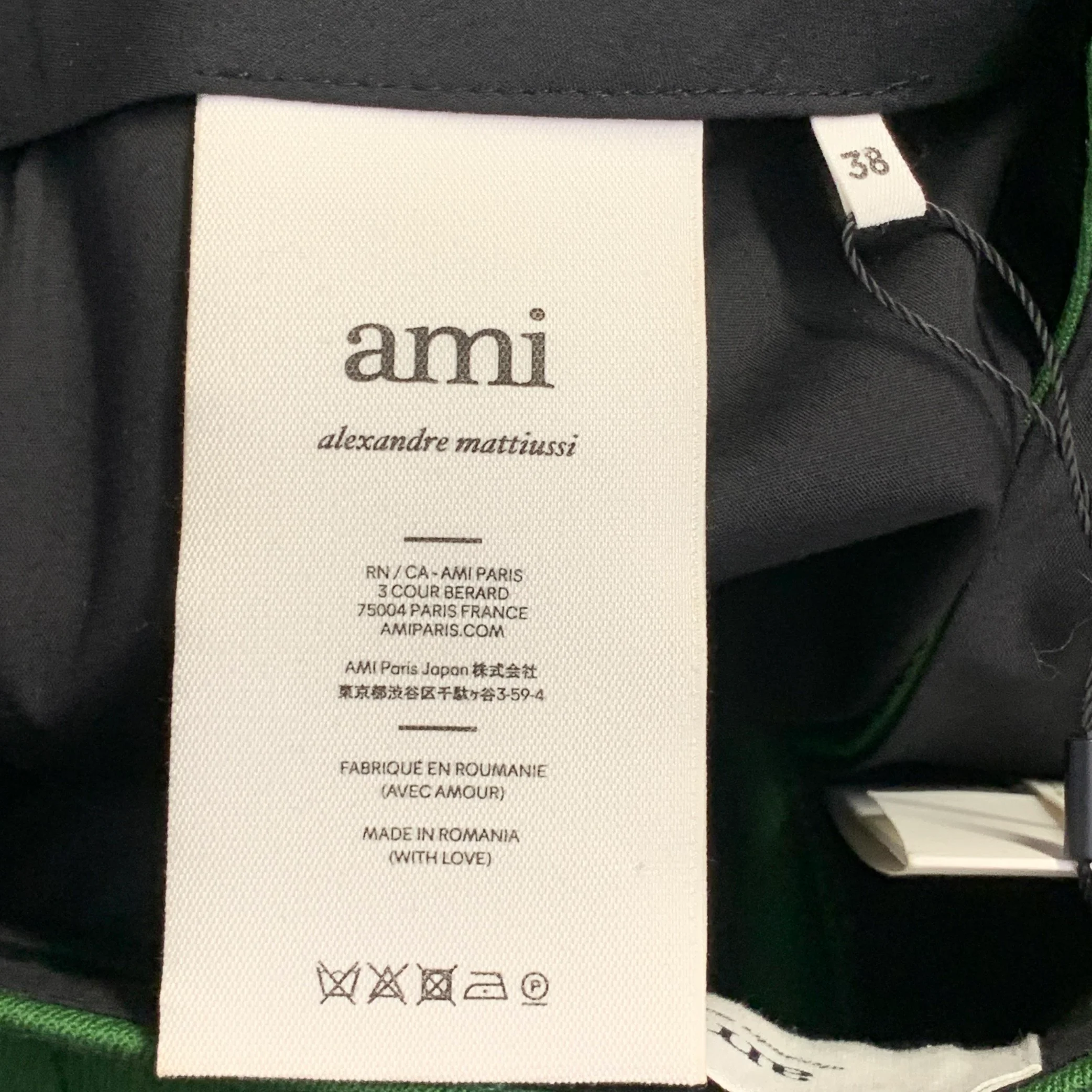 AMI by ALEXANDRE MATTIUSSI Size 28 Green Wool Twill Straight Zip Fly Dress Pants - Image 4