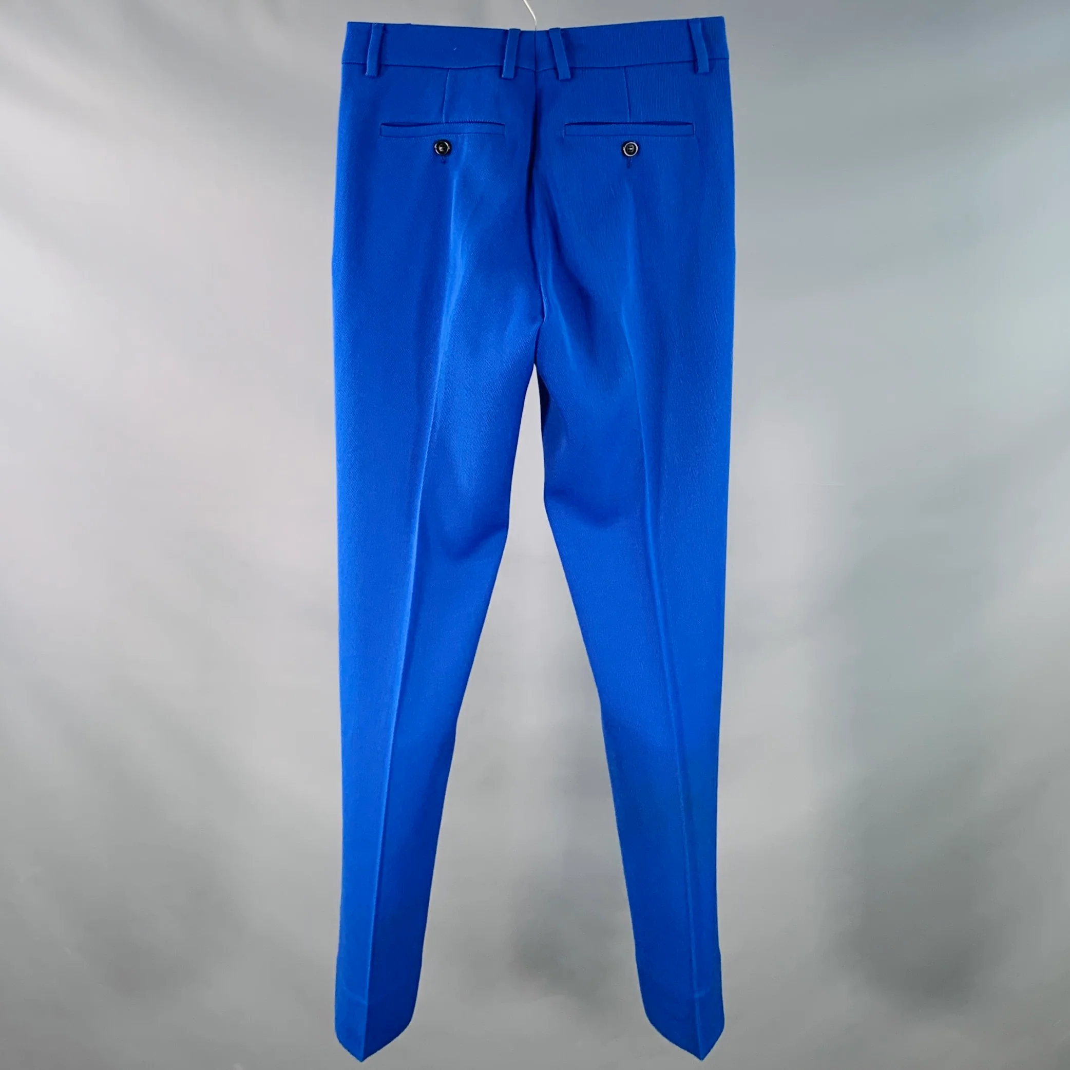 AMI by ALEXANDRE MATTIUSSI Size 28 Royal Blue Wool Twill Button Fly Dress Pants - Image 2