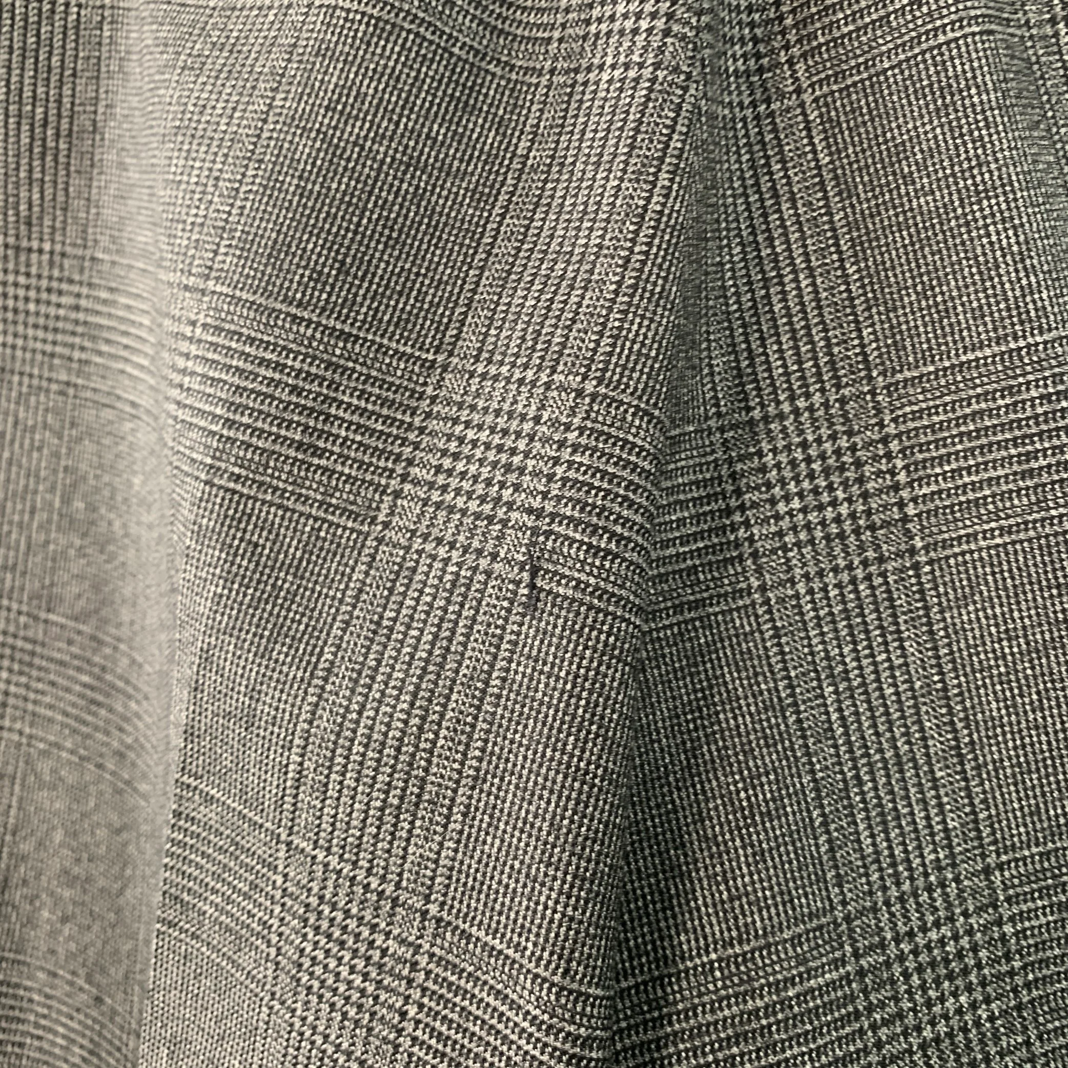 AMI by ALEXANDRE MATTIUSSI Size 30 Grey Black Glenplaid Wool Tapered Dress Pants - Image 4