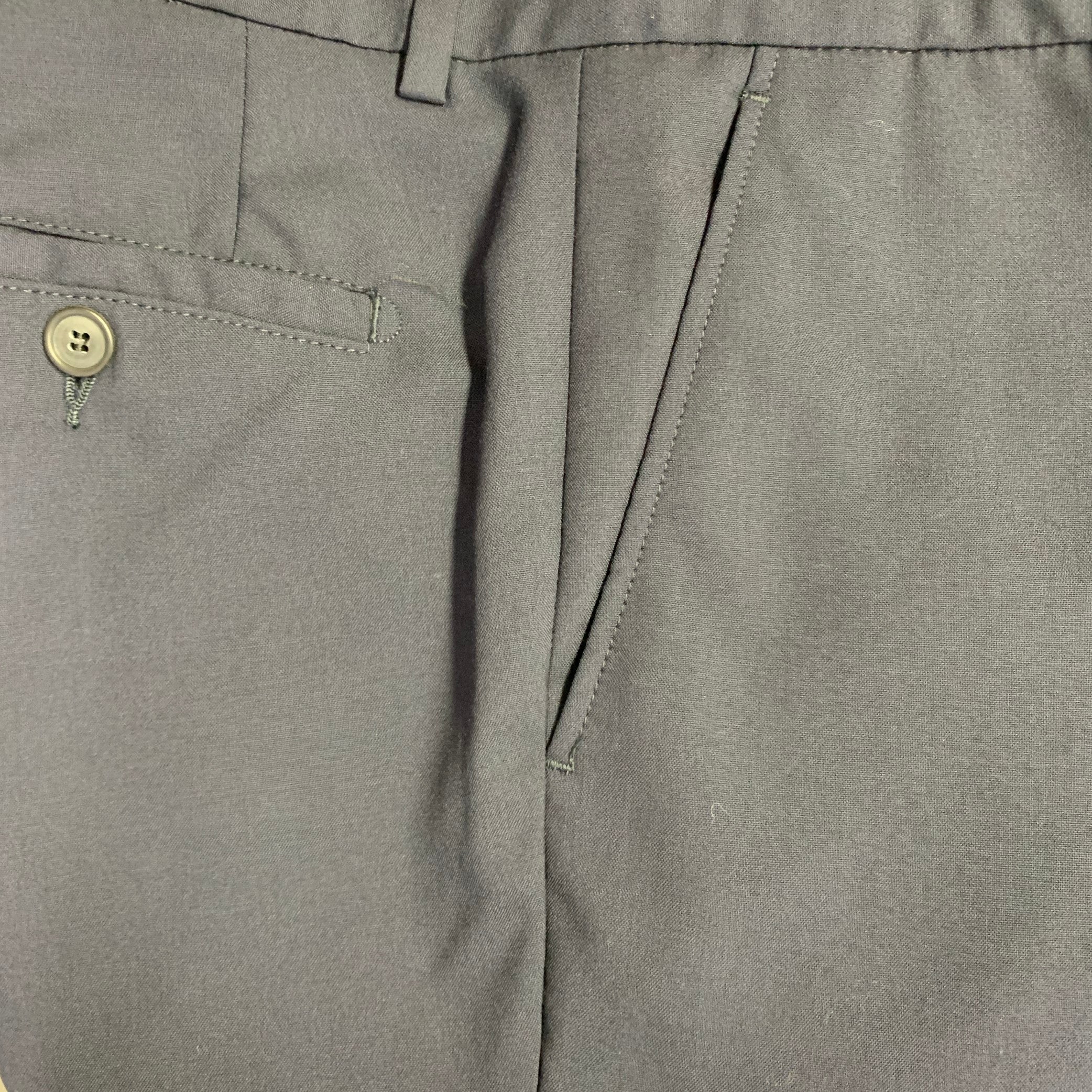 AMI by ALEXANDRE MATTIUSSI Size 30 Navy Wool Tapered Zip Fly Dress Pants - Image 3