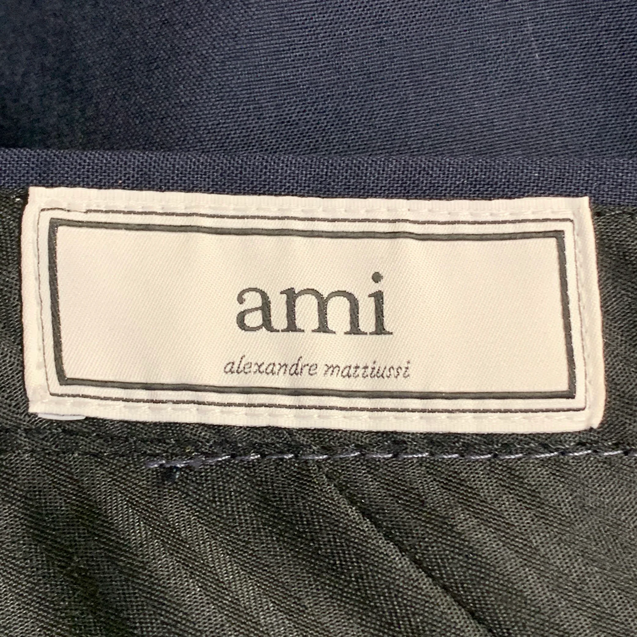 AMI by ALEXANDRE MATTIUSSI Size 30 Navy Wool Tapered Zip Fly Dress Pants - Image 4