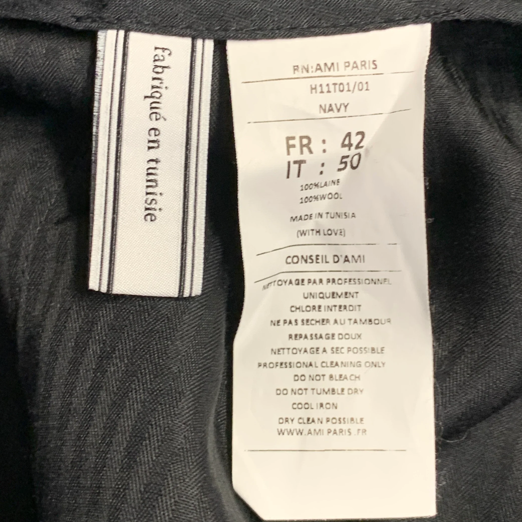 AMI by ALEXANDRE MATTIUSSI Size 30 Navy Wool Tapered Zip Fly Dress Pants - Image 5