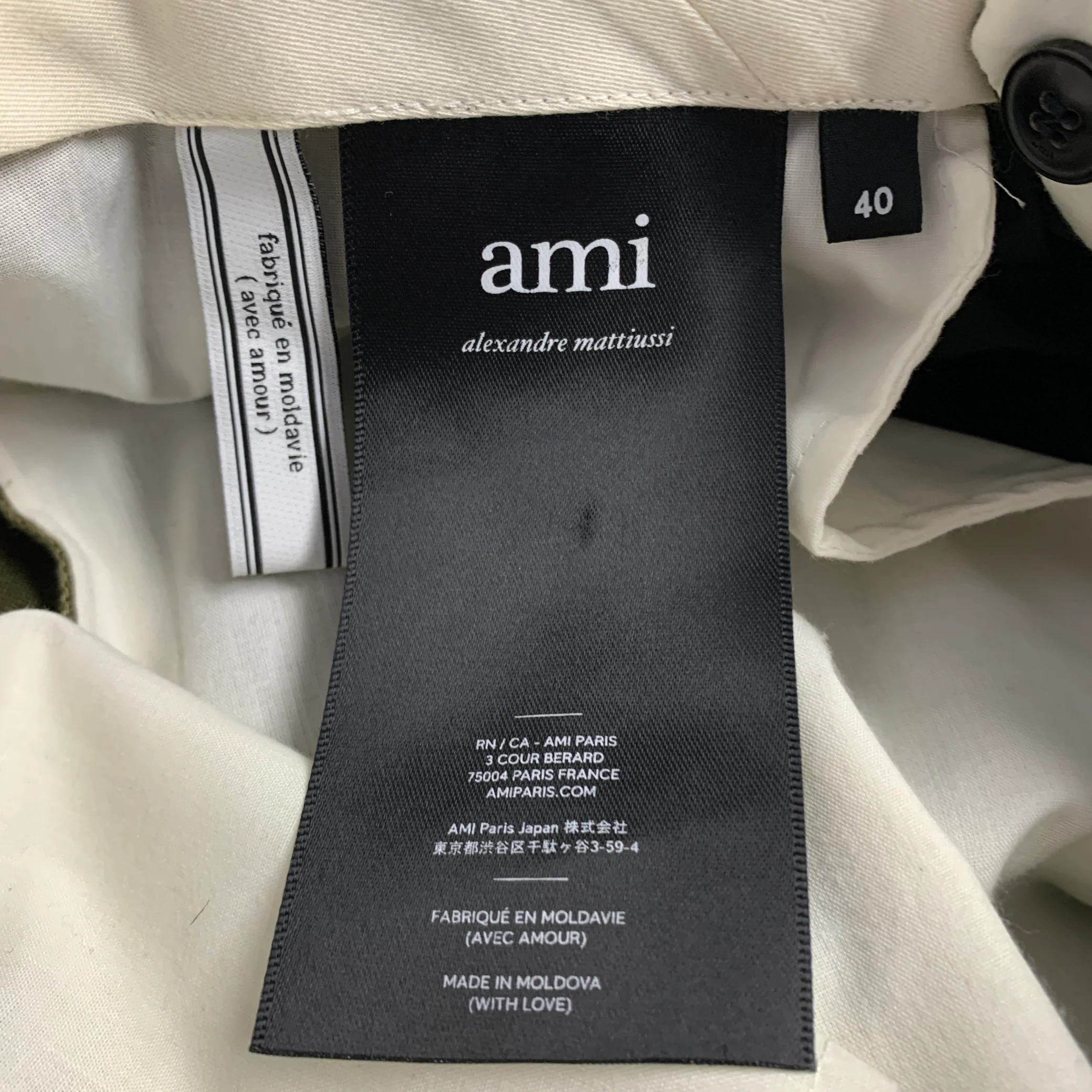 AMI by ALEXANDRE MATTIUSSI Size 32 Green Solid Wool Blend Pleated Dress Pants - Image 6