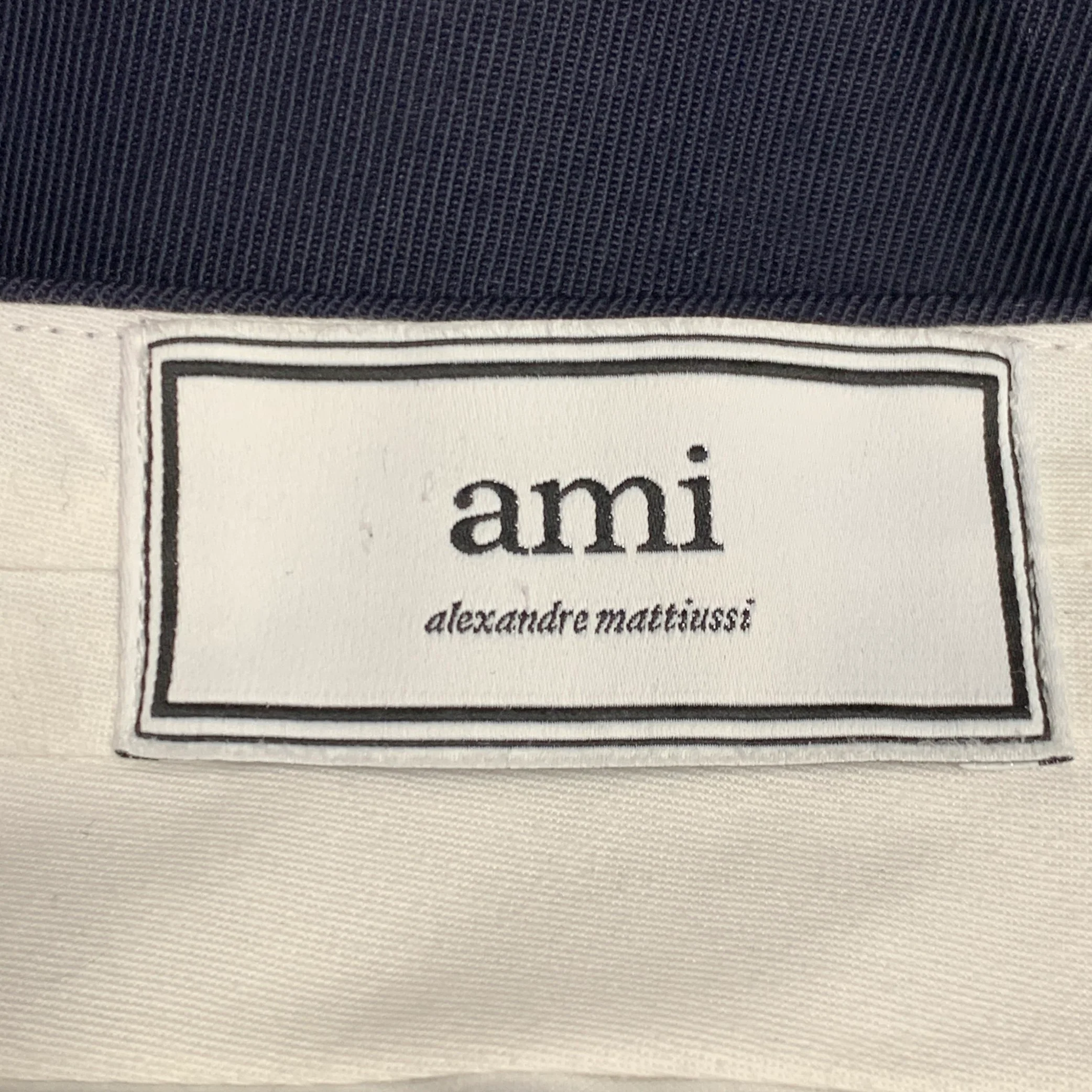 AMI by ALEXANDRE MATTIUSSI Size 34 Navy Twill Polyester Wool Dress Pants - Image 4