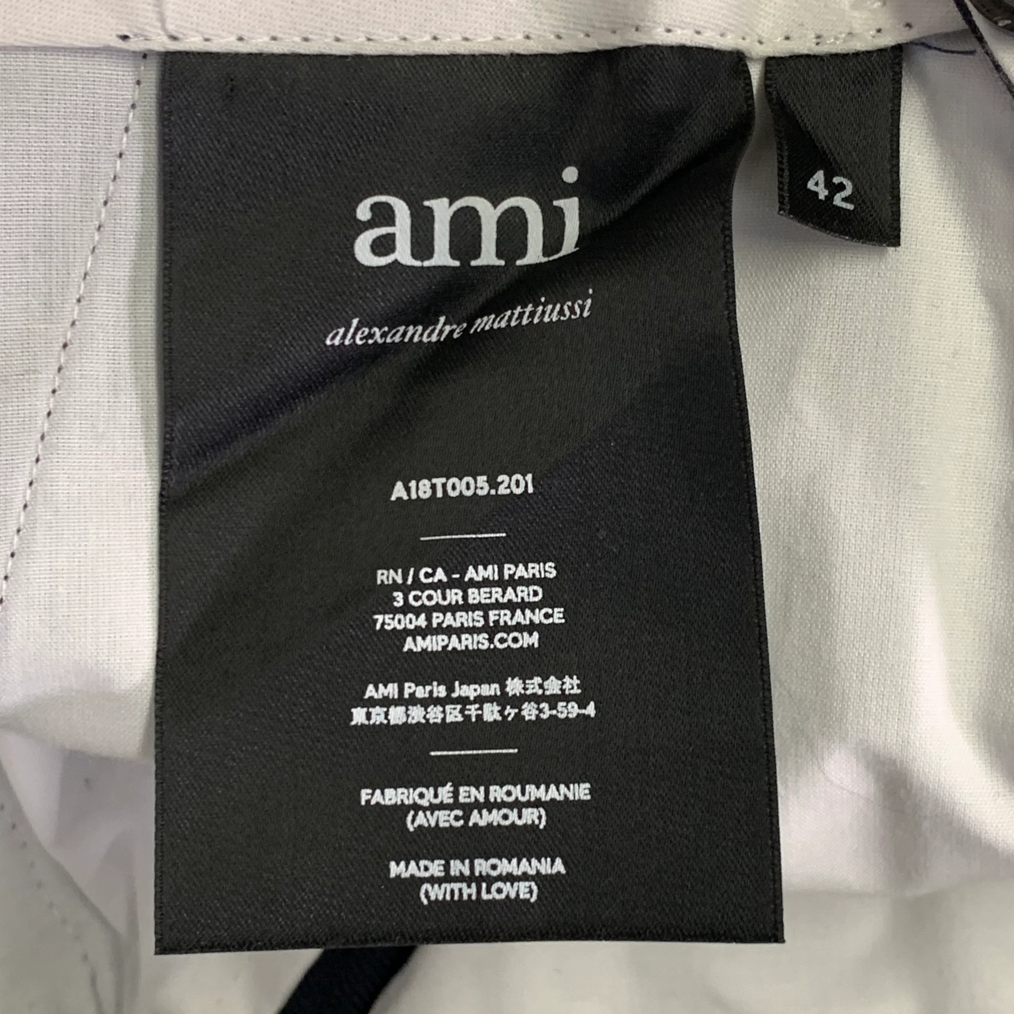 AMI by ALEXANDRE MATTIUSSI Size 34 Navy Twill Polyester Wool Dress Pants - Image 5