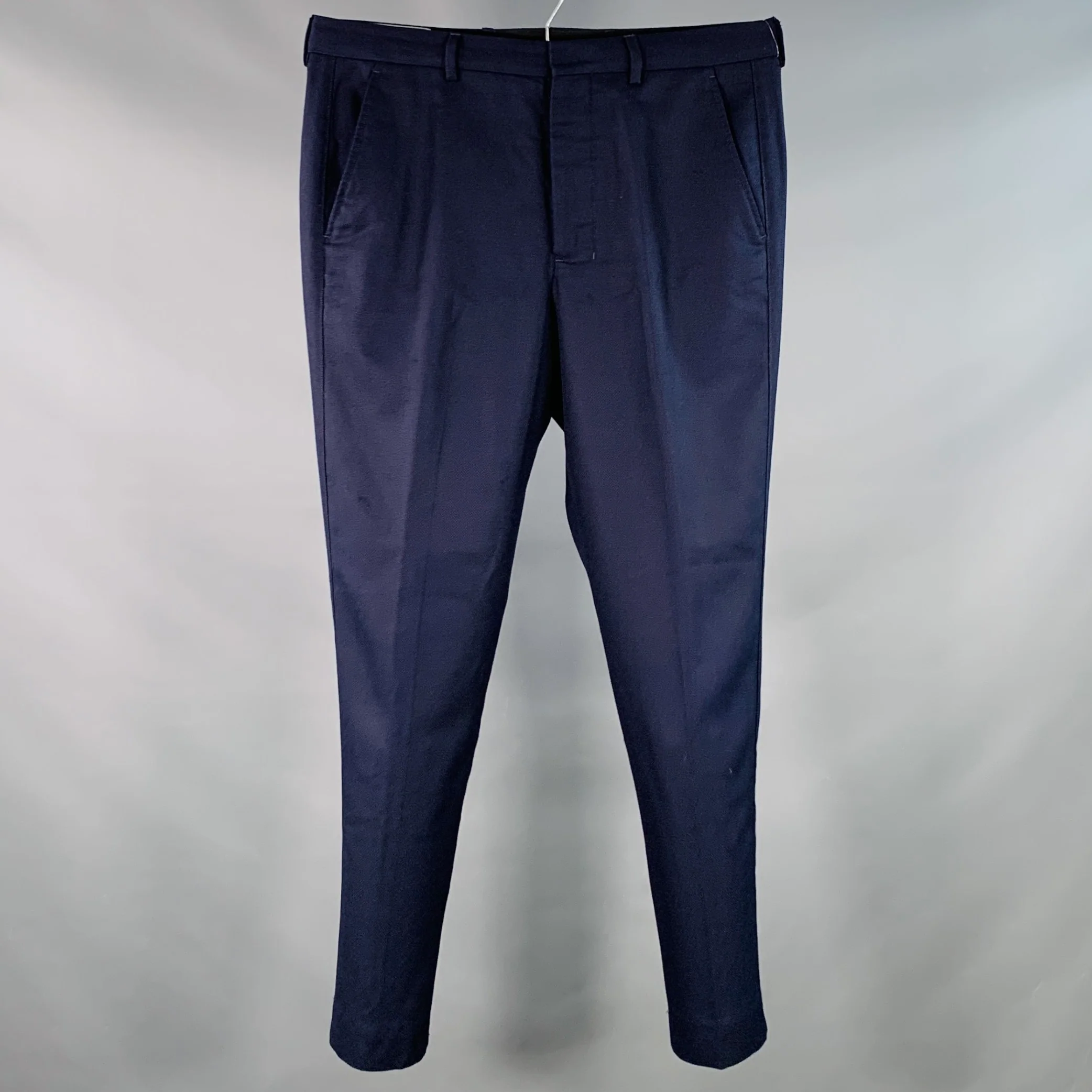 AMI by ALEXANDRE MATTIUSSI Size 34 Navy Wool Tapered Zip Up Dress Pants