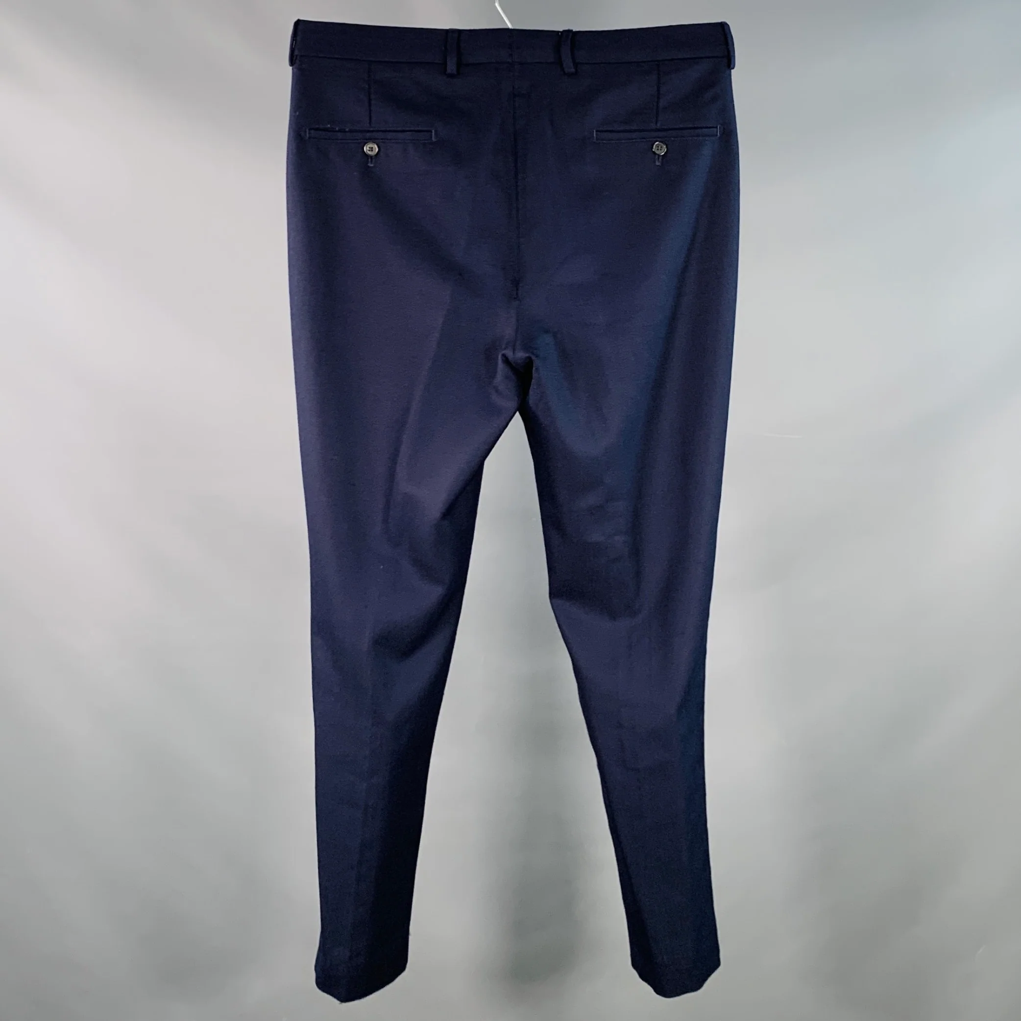 AMI by ALEXANDRE MATTIUSSI Size 34 Navy Wool Tapered Zip Up Dress Pants - Image 3