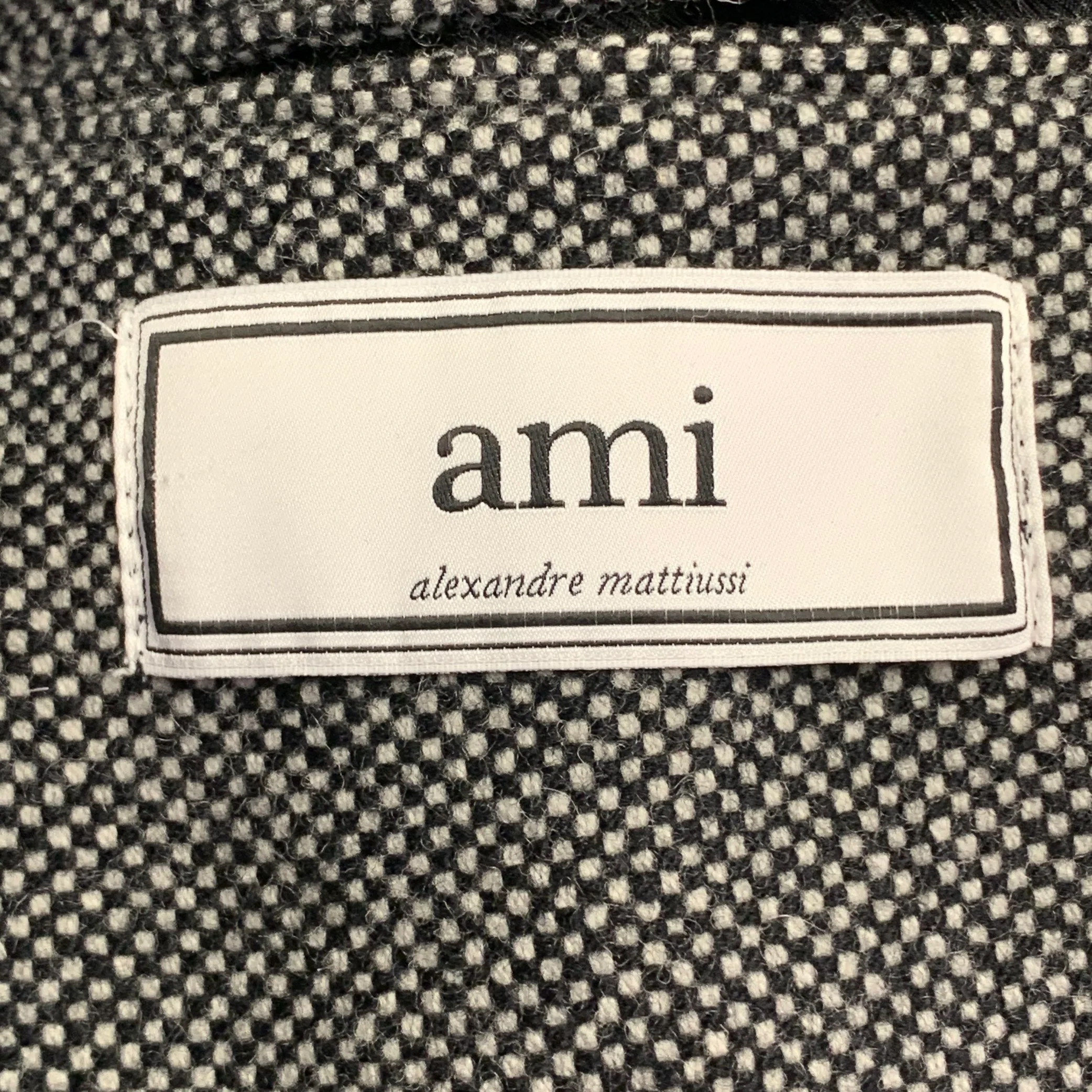 AMI by ALEXANDRE MATTIUSSI Size 36 Black Grey Woven Wool Blend Notch Lapel Sport Coat - Image 6