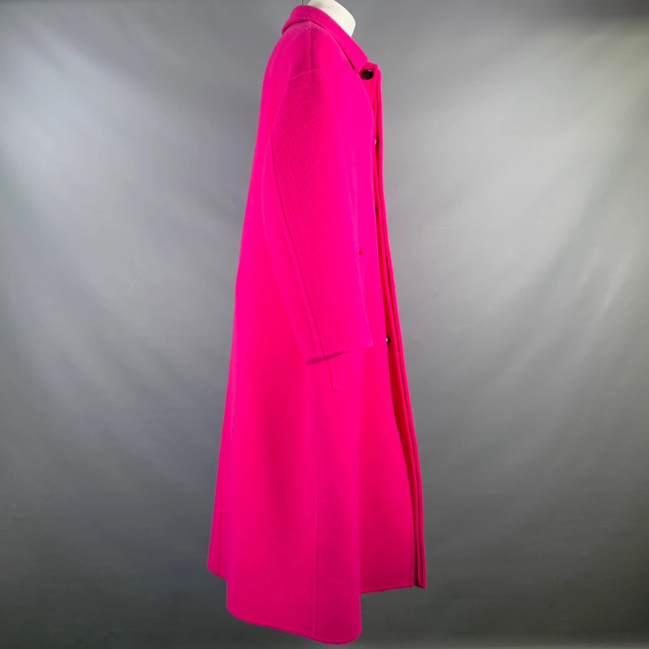AMI by ALEXANDRE MATTIUSSI Size 36 FW22 Pink Textured Wool Coat - Image 2