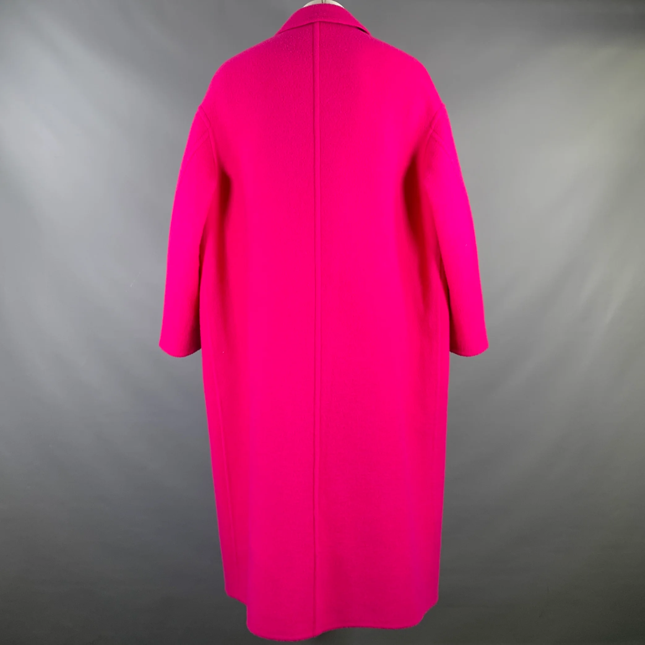 AMI by ALEXANDRE MATTIUSSI Size 36 FW22 Pink Textured Wool Coat - Image 3