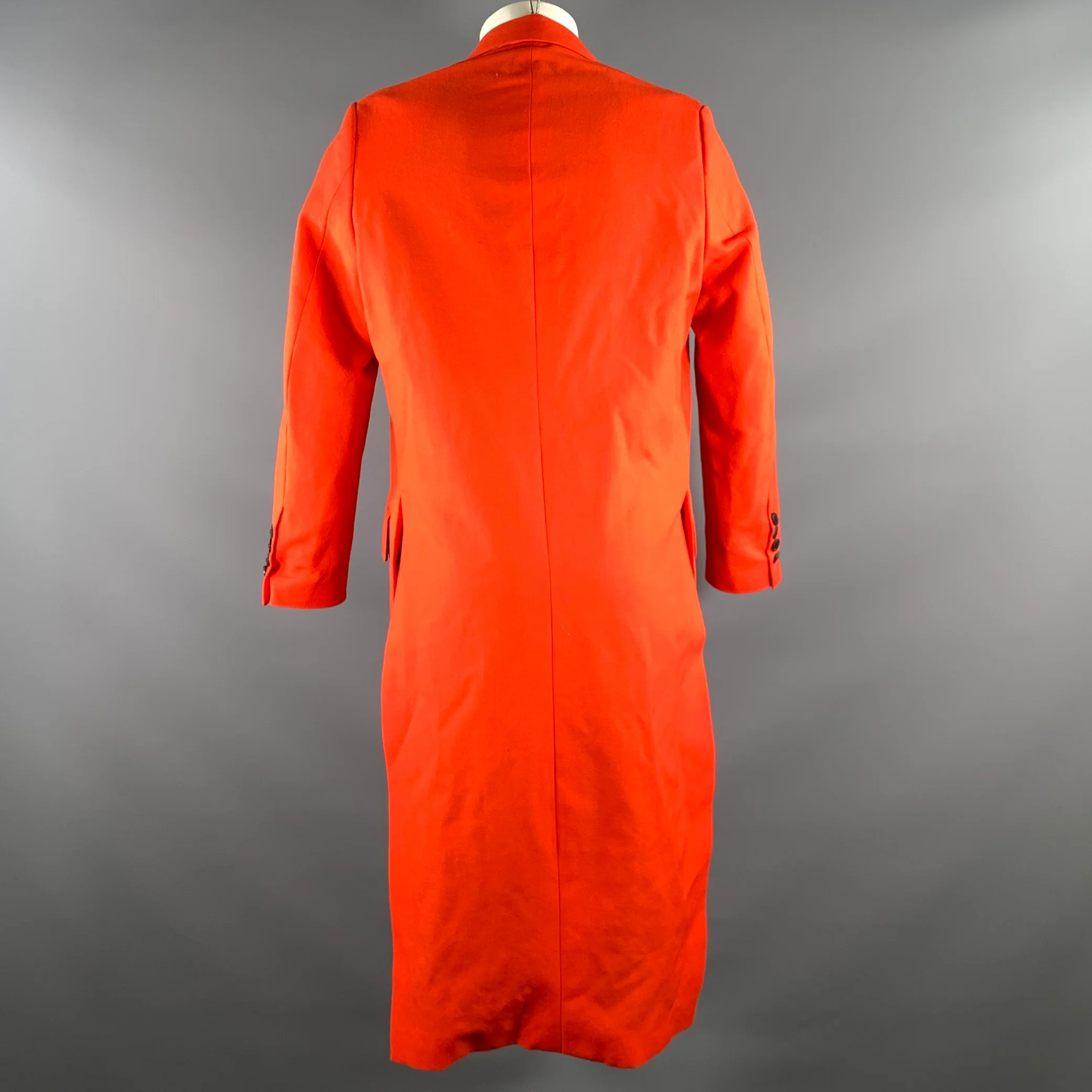 AMI by ALEXANDRE MATTIUSSI Size 38 Orange Wool Peak Lapel Coat - Image 3