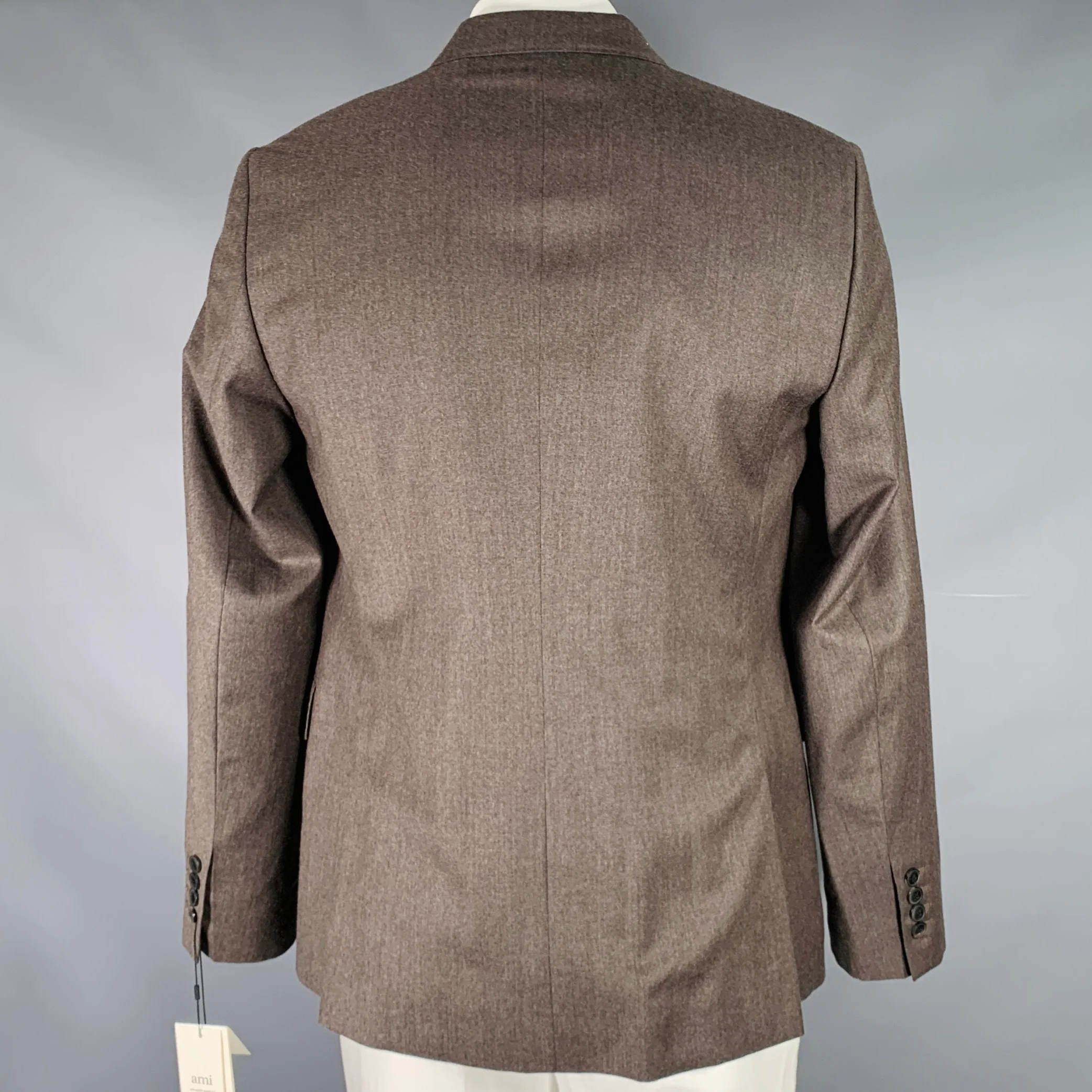 AMI by ALEXANDRE MATTIUSSI Size 44 Taupe Wool Sport Coat - Image 3